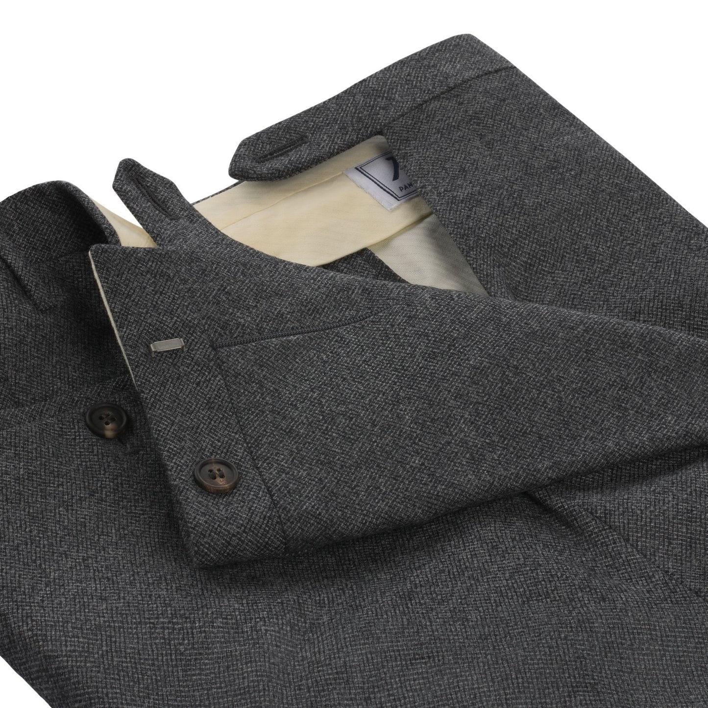 Rota Regular-Fit Virgin Wool Salt Pepper Classic Trousers in Grey - SARTALE