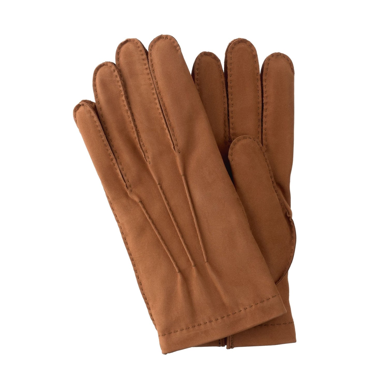Mario Portolano Cashmere-Lined Suede Gloves in Cognac - SARTALE