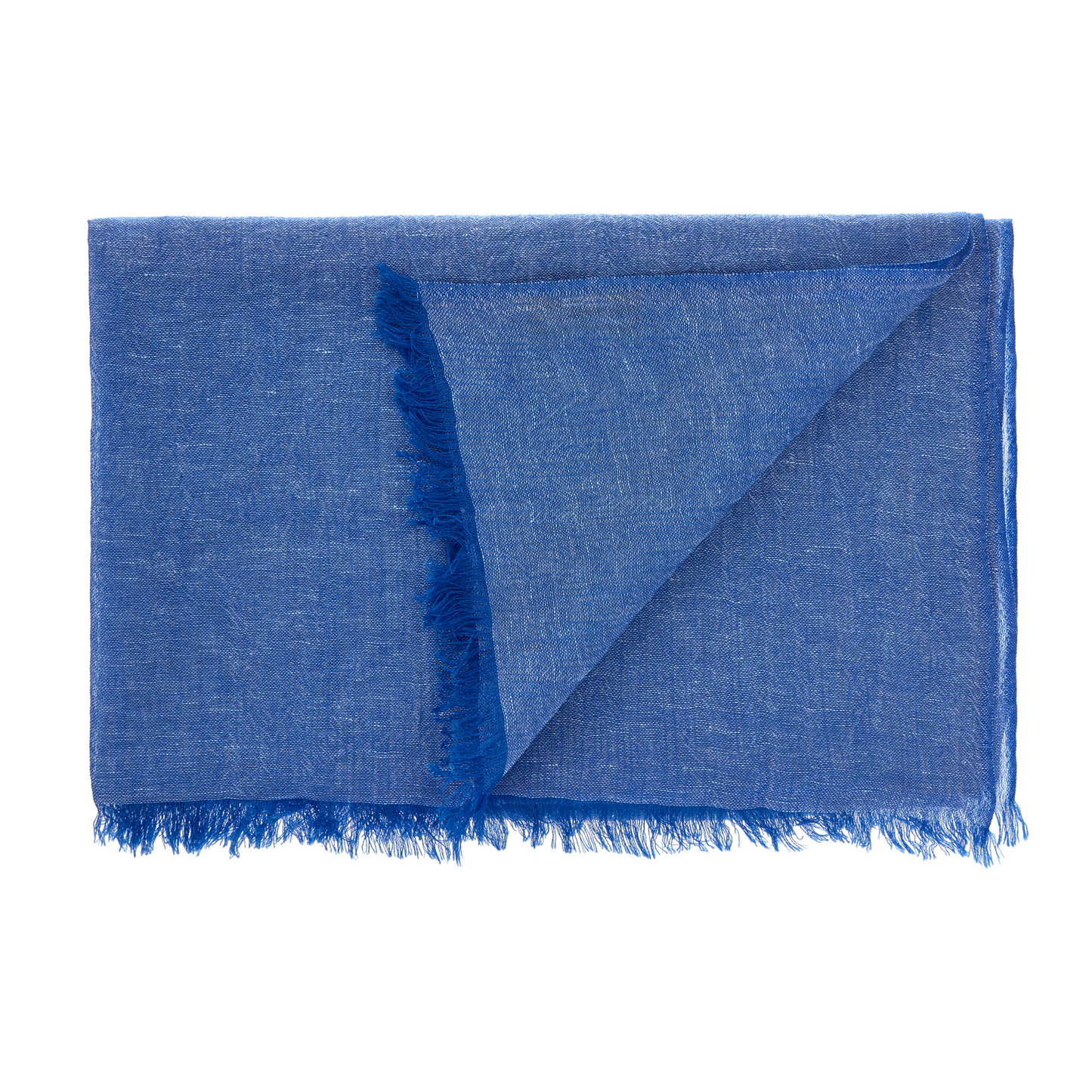Cesare Attolini Fringed Linen and Cashmere-Blend Scarf in Blue - SARTALE