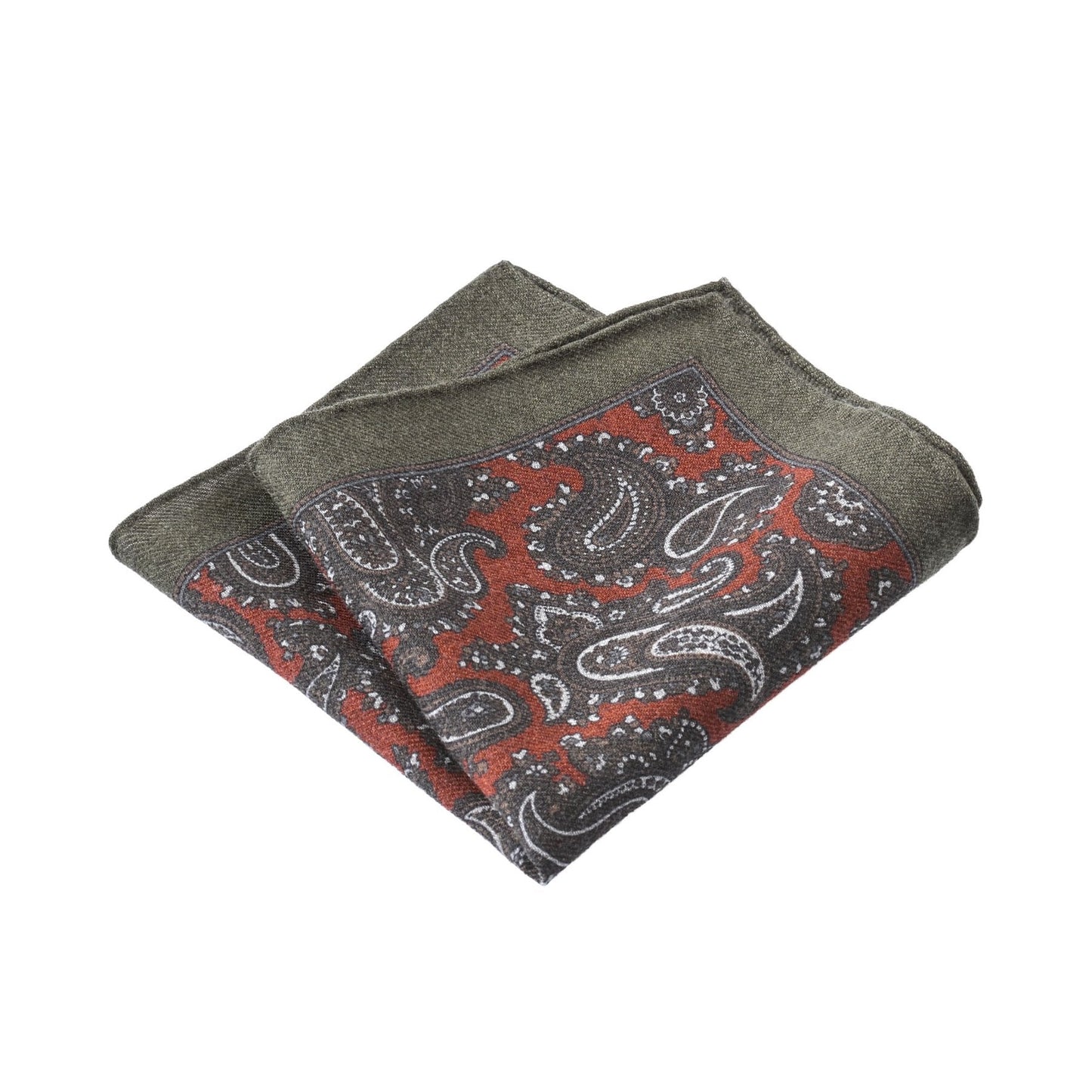 Cesare Attolini Paisley-Print Wool Pocket Square - SARTALE
