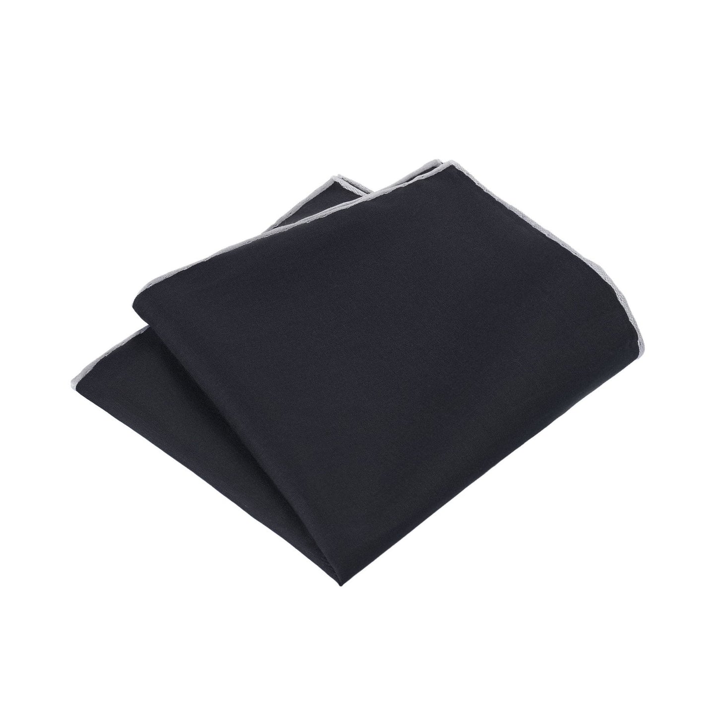 Simonnot Godard Cotton Pocket Square in Black - SARTALE