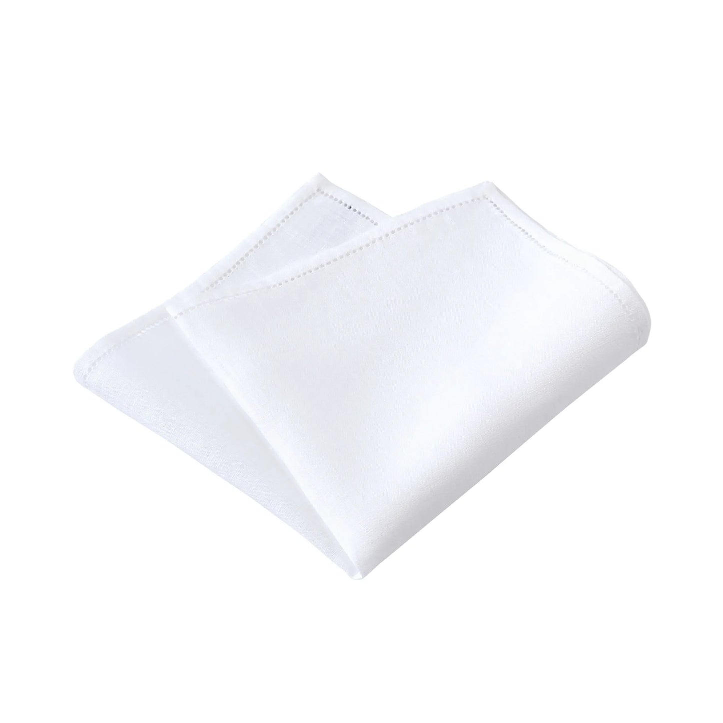 Linen Pocket Square in White