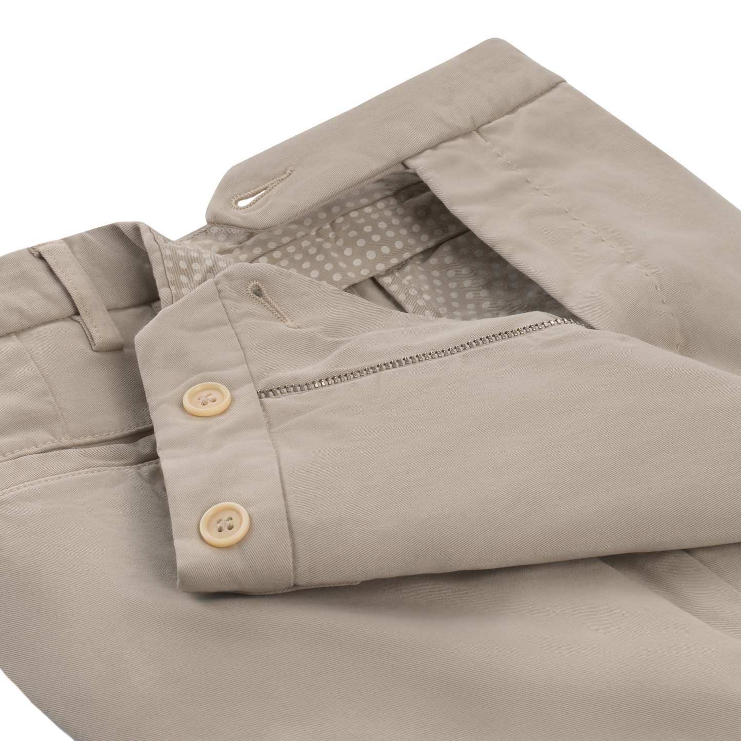 Rota Slim-Fit Stretch-Cotton Trousers in Beige - SARTALE