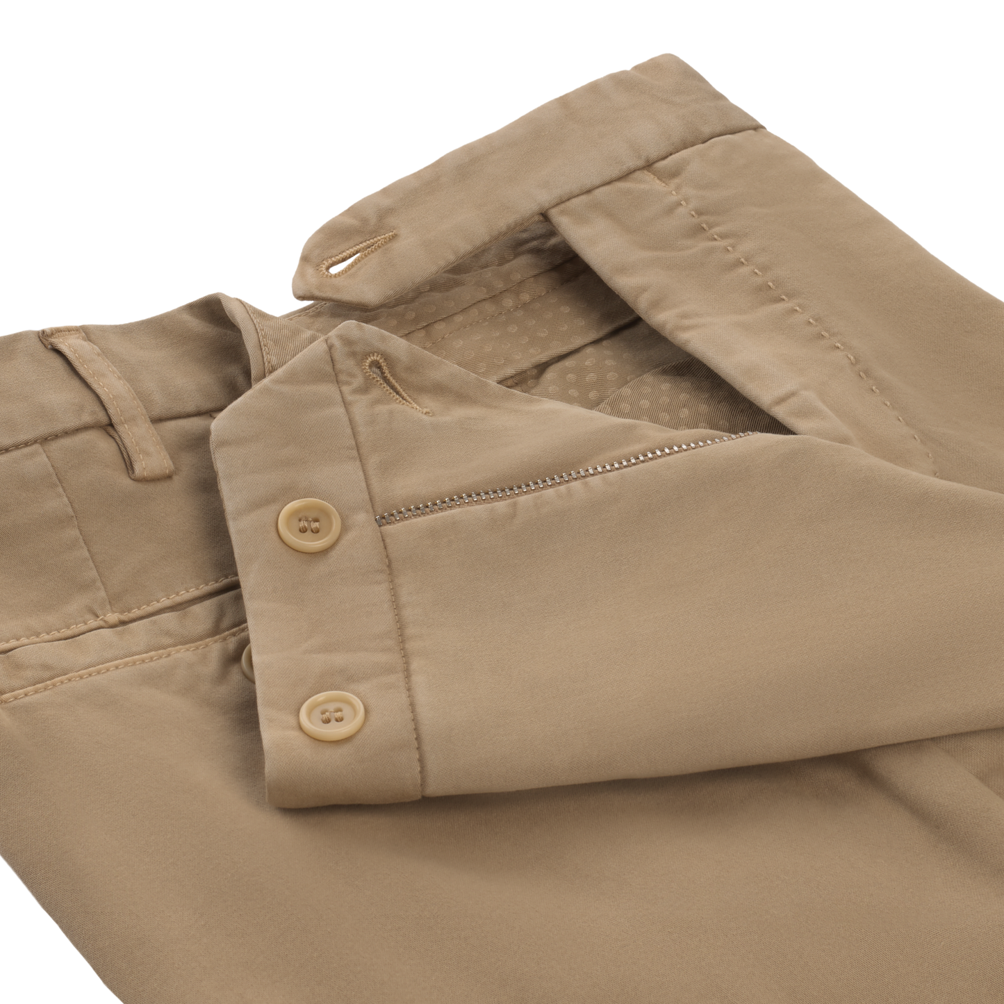 Rota Regular-Fit Stretch-Cotton Trousers in Beige - SARTALE
