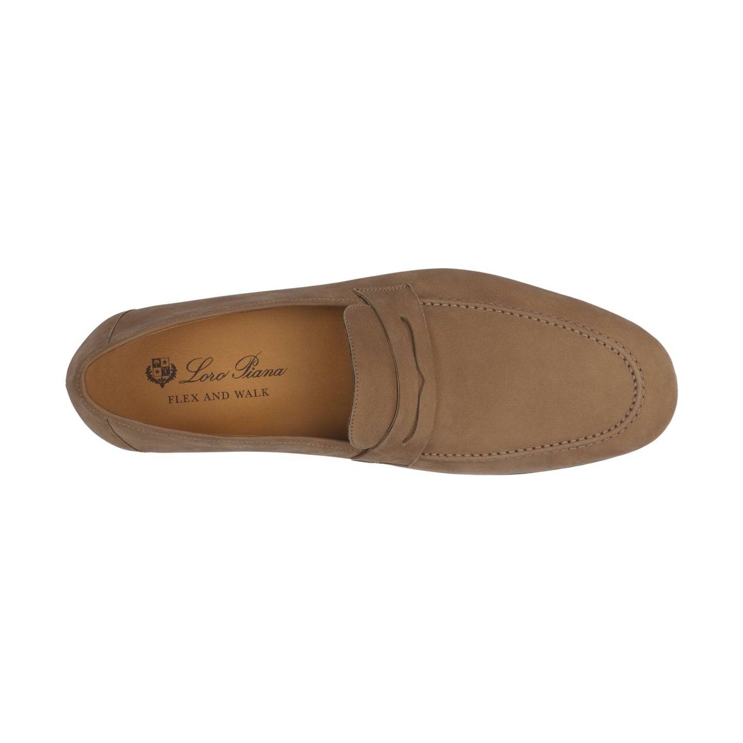 Loro Piana Flex and Walk Nabuk Penny Loafer in Brown - SARTALE