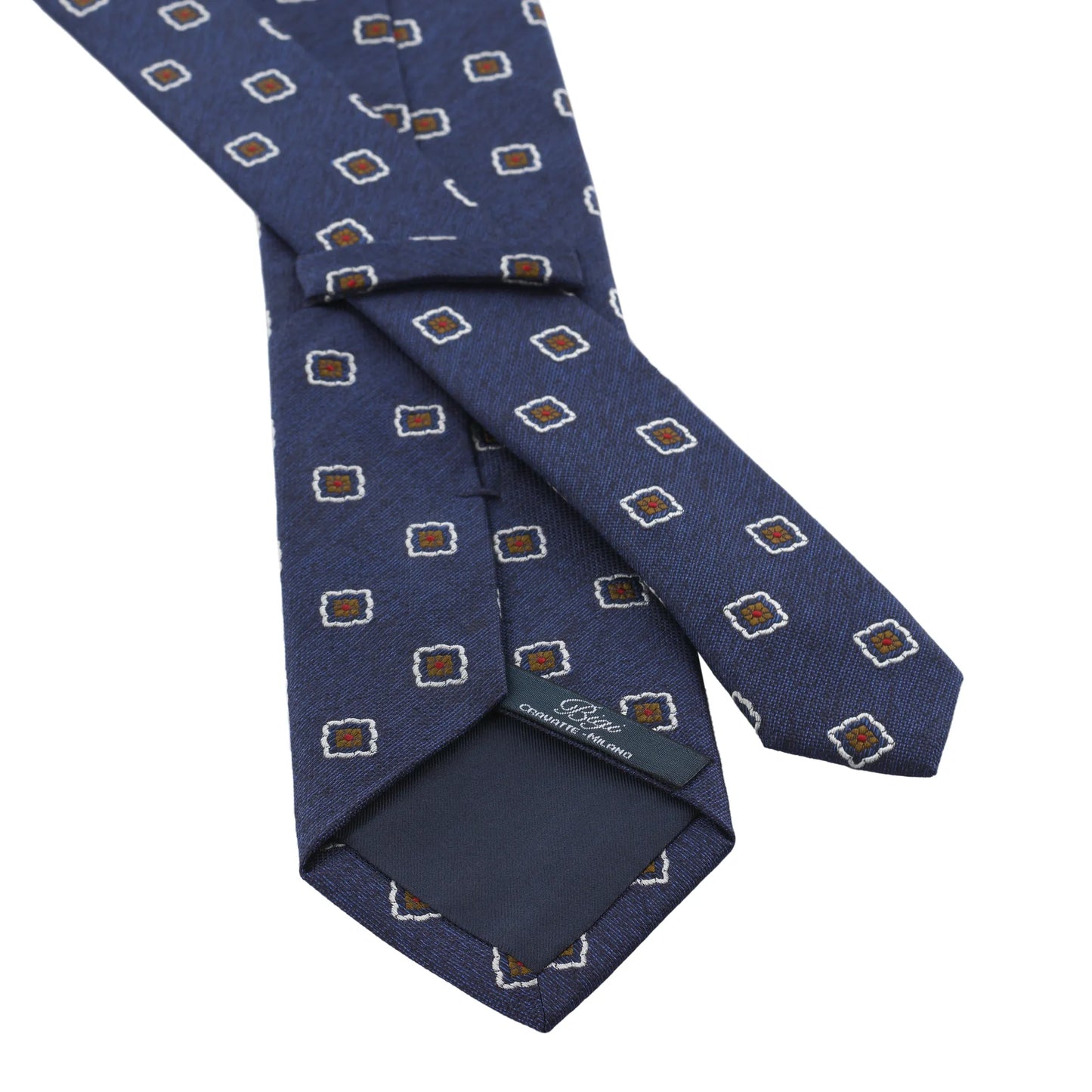 Jacquard Lined Silk Tie with Floral Design