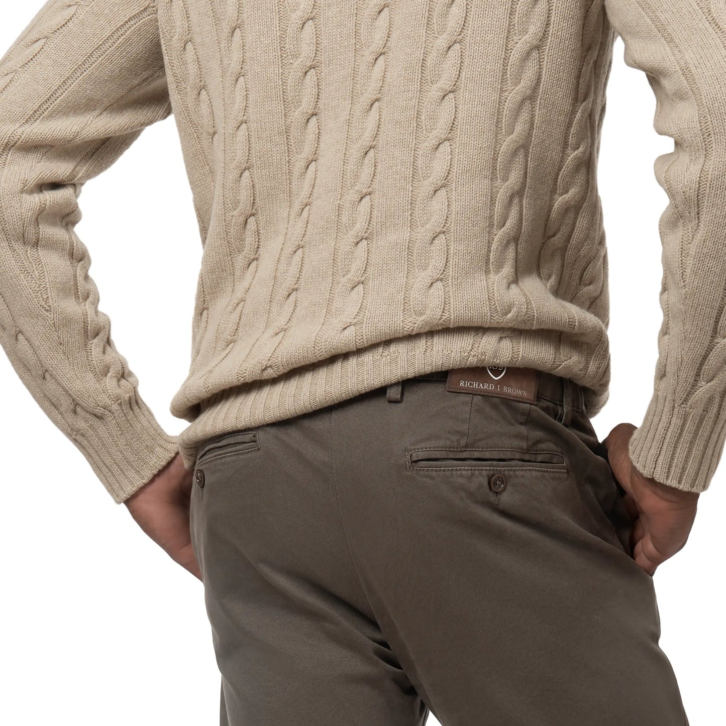 Turtleneck Cable-Knit Wool, Silk and Cashmere-Blend Sweater in Beige