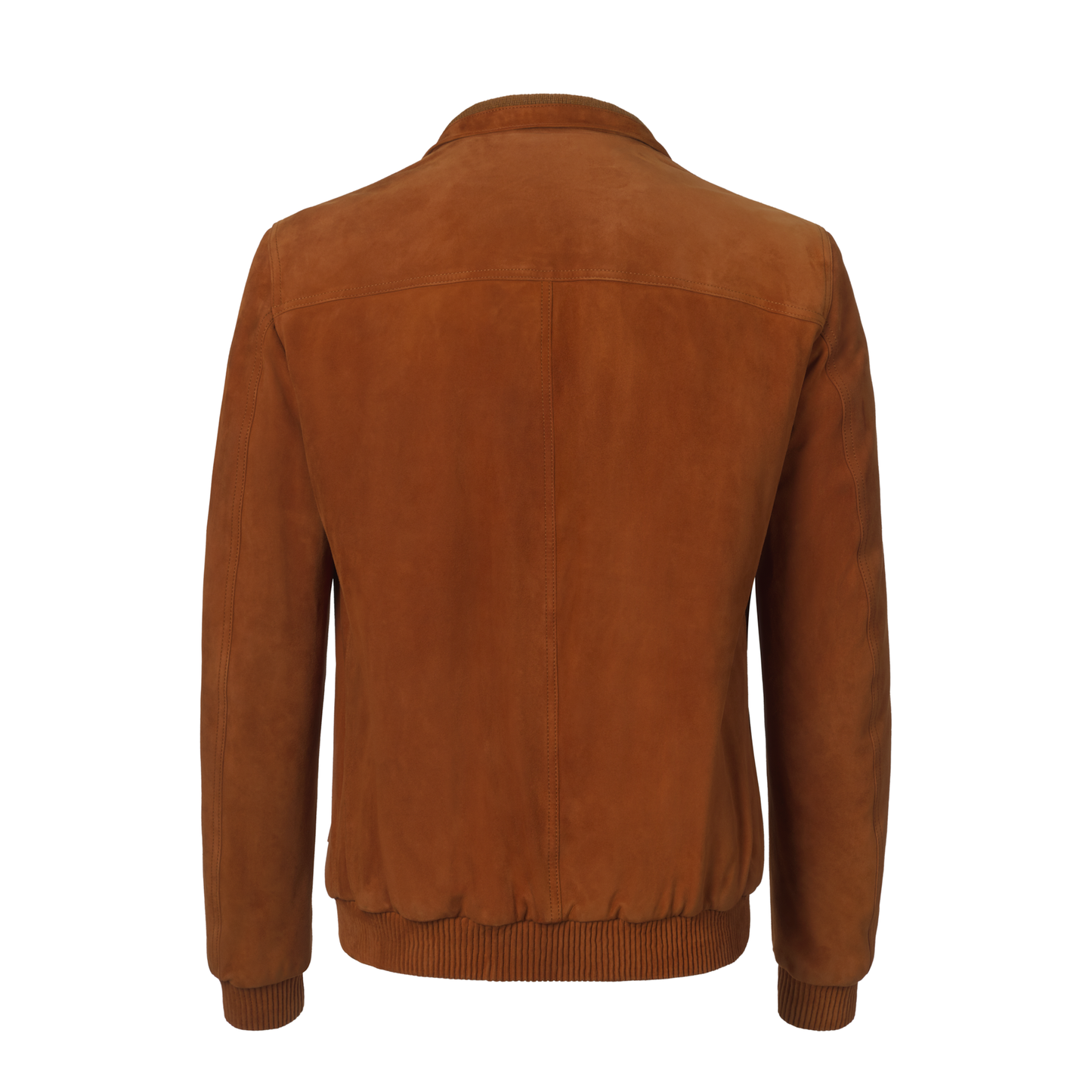 Cesare Attolini Suede Bomber Jacket in Brick Red - SARTALE