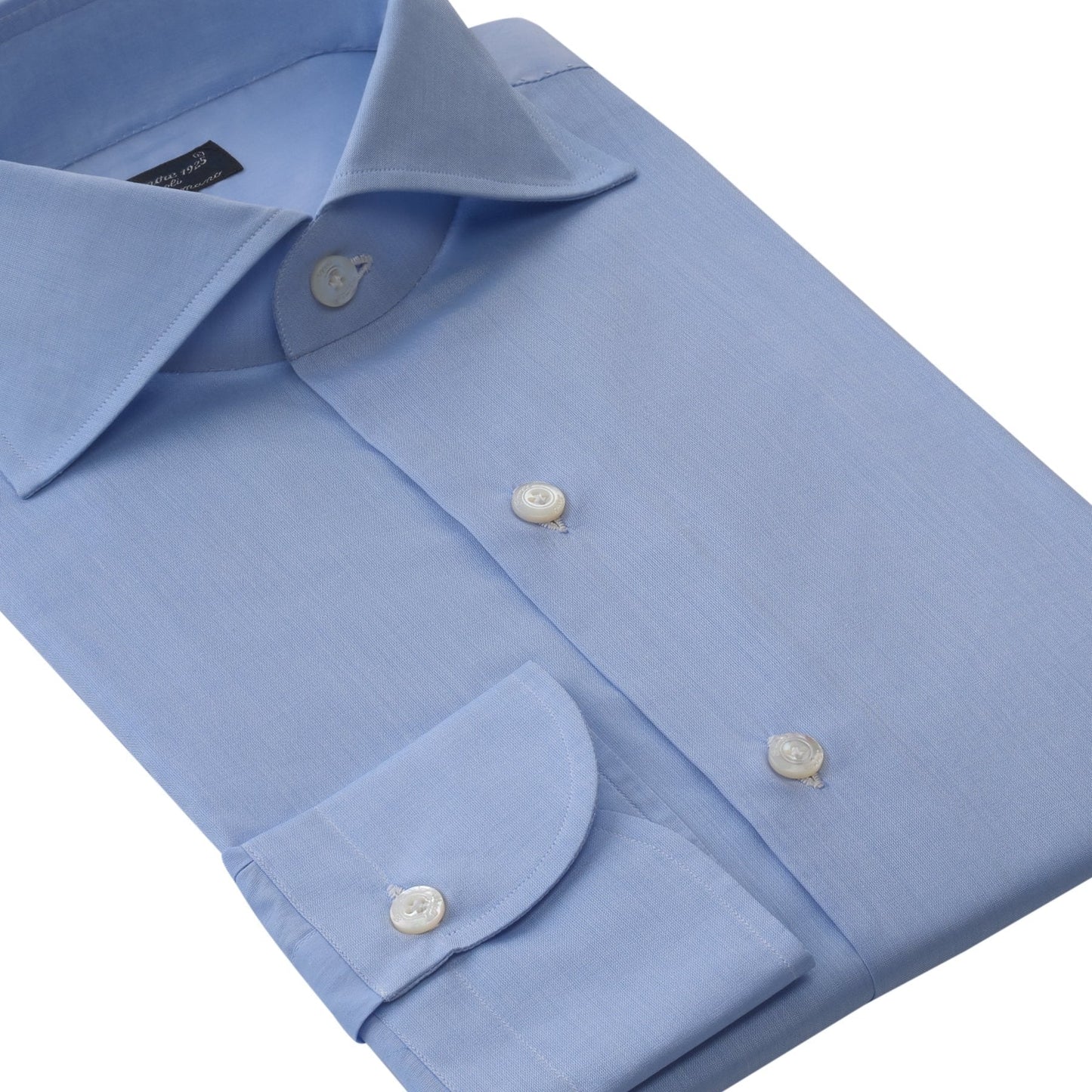 Finamore Classic Finest Alumo-Cotton Shirt in Light Blue - SARTALE