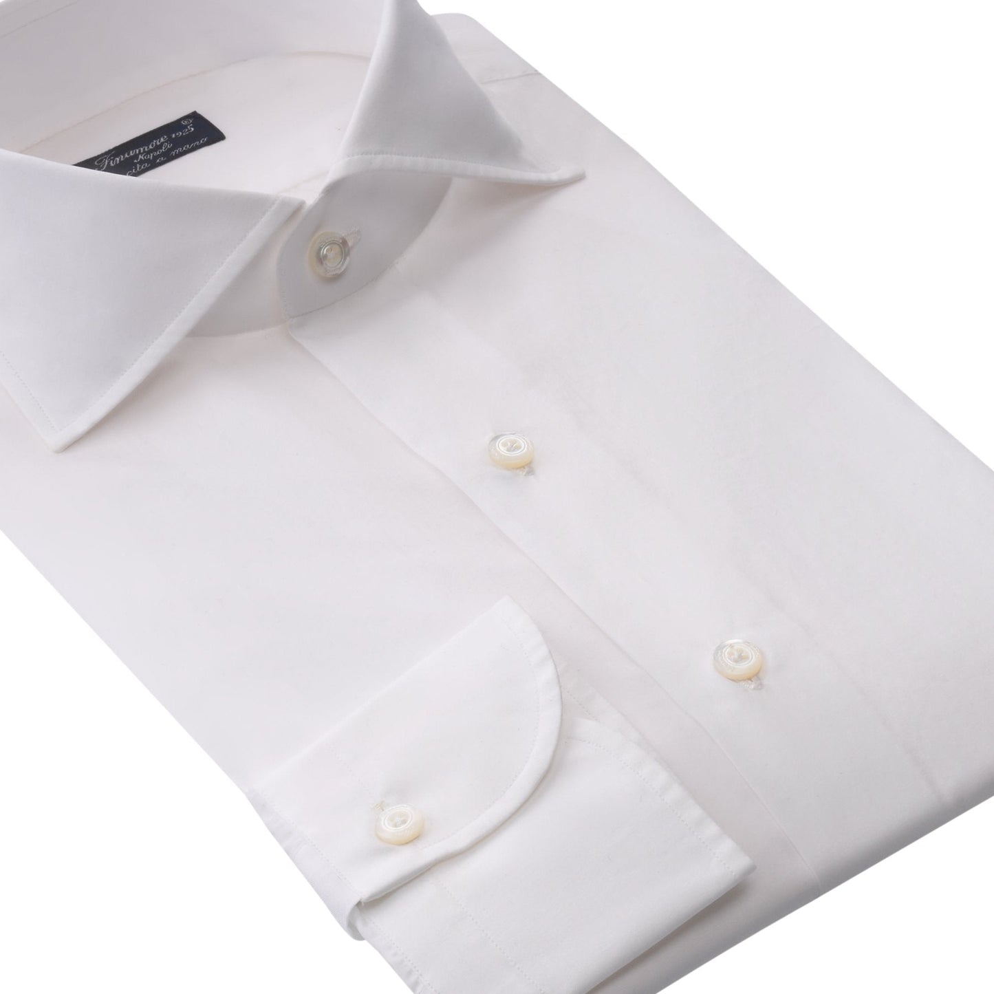 Finamore Finest Alumo-Cotton Dress Shirt in White - SARTALE
