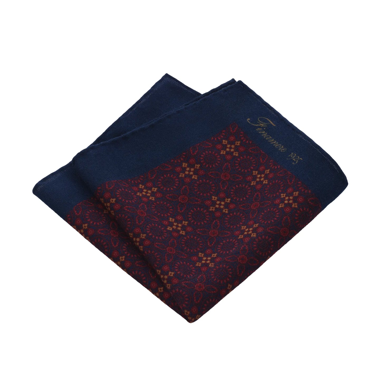 Printed Wool-Blend Pocket Square in Burgundy
