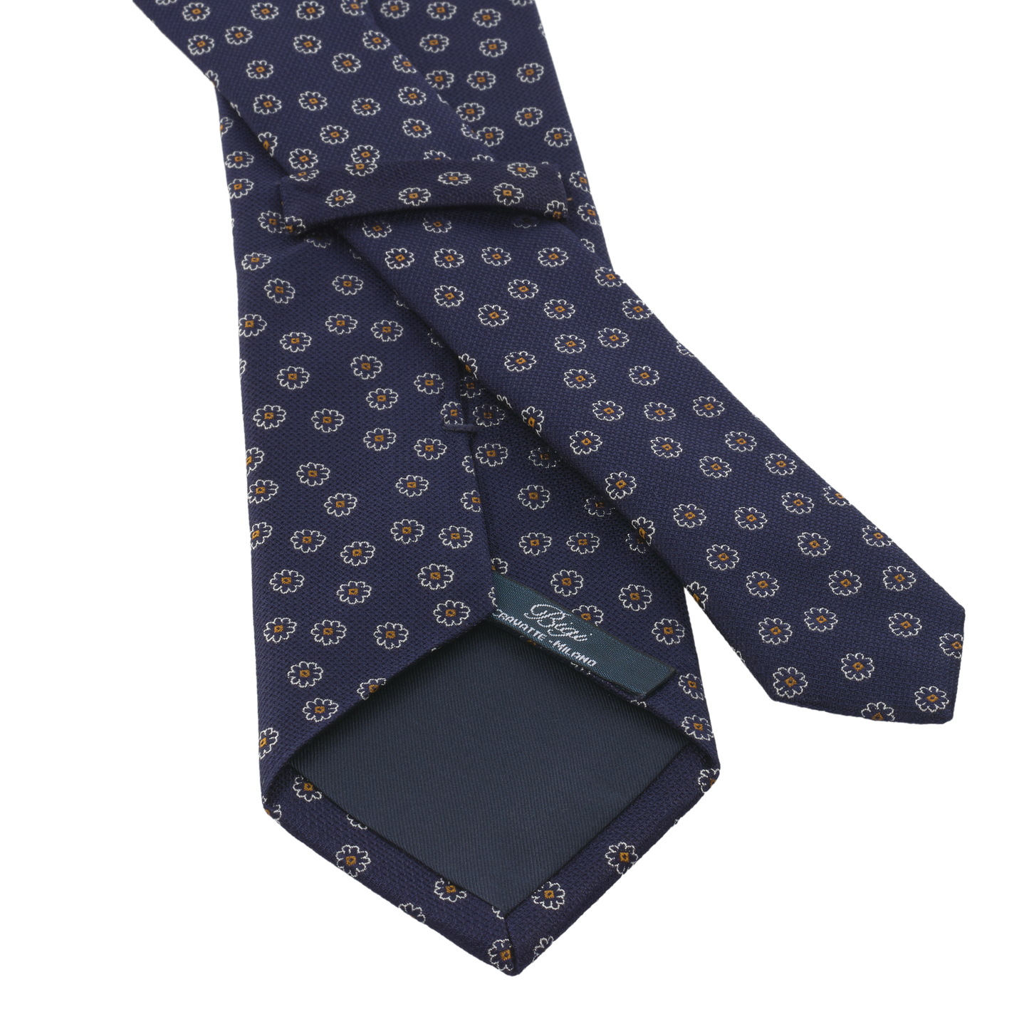 Jacquard Lined Silk Tie in Flower Design