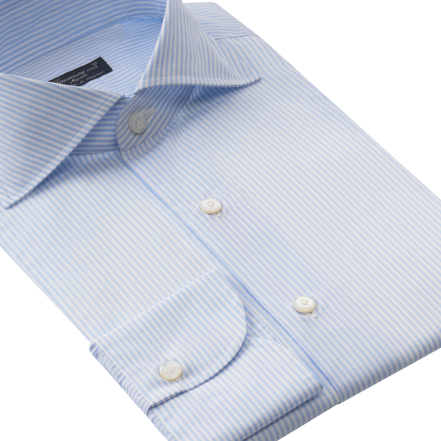 Finamore Striped Alumo-Cotton Shirt in Light Blue - SARTALE