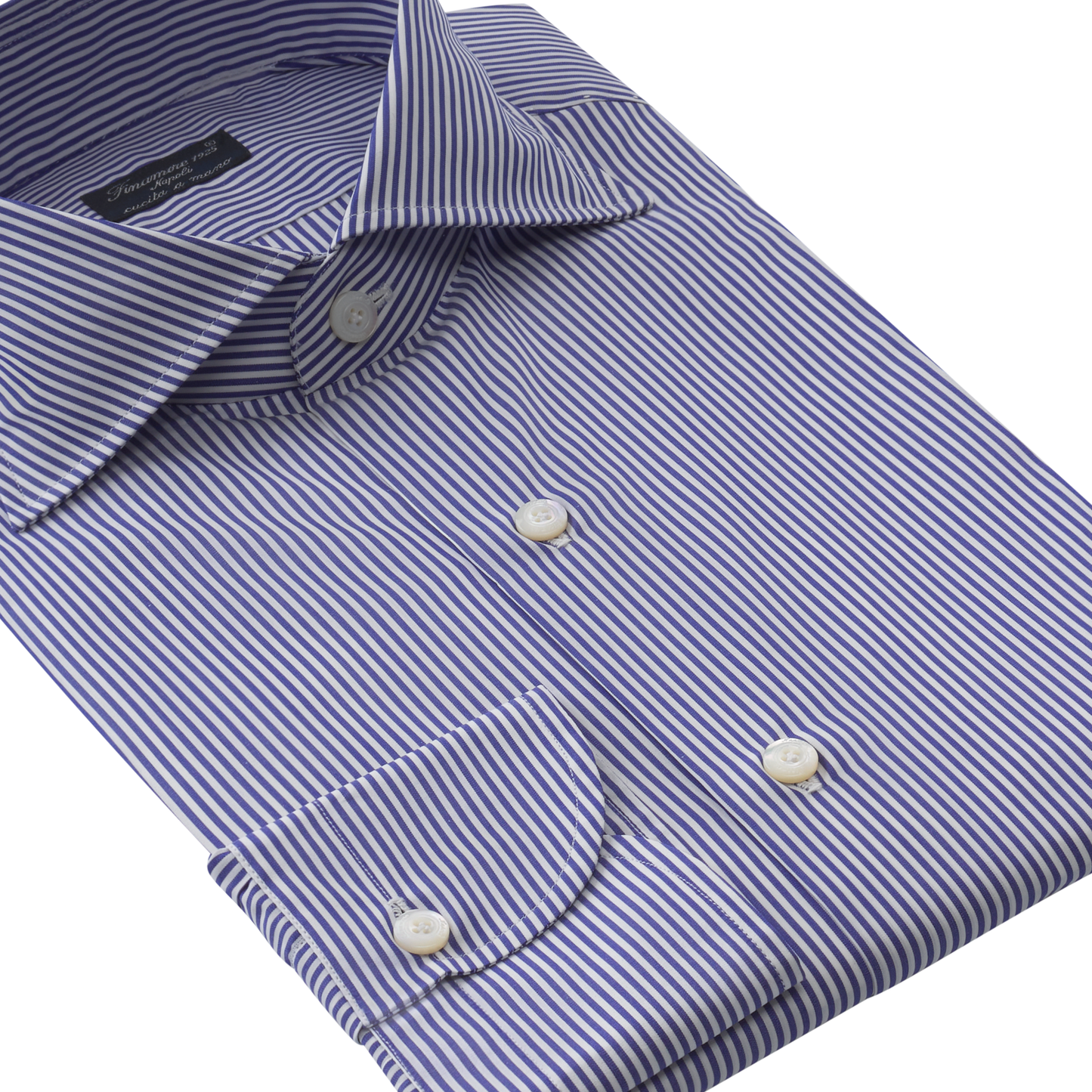 Finamore Bengal-Stripe Cotton Shirt in Blue - SARTALE