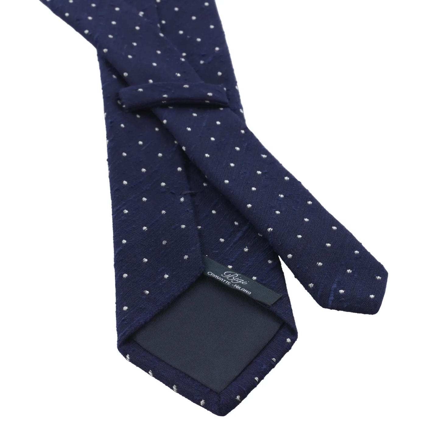 Polka Dot Shantung Silk Blend Tie in Blue