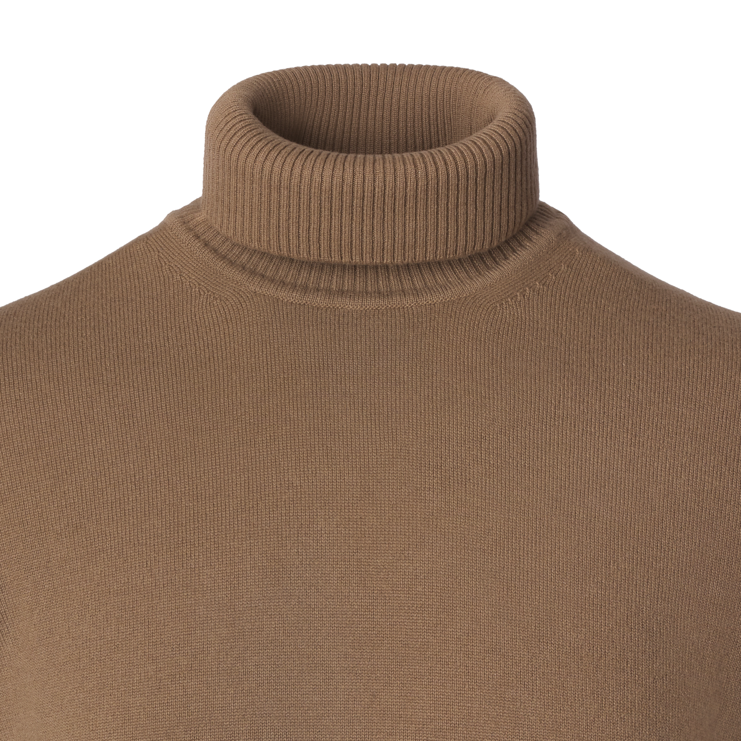 Luigi Borrelli Turtleneck Virgin Wool and Cashmere-Blend Sweater in Light Brown - SARTALE