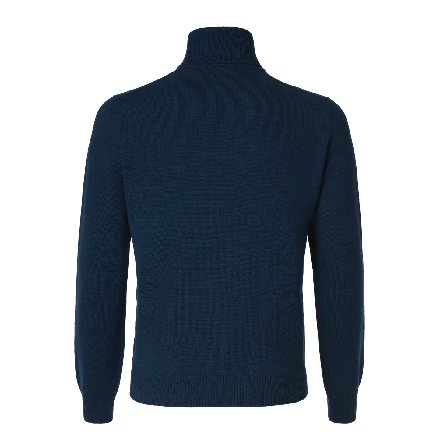 Luigi Borrelli Turtleneck Virgin Wool and Cashmere-Blend Sweater in Navy Blue - SARTALE