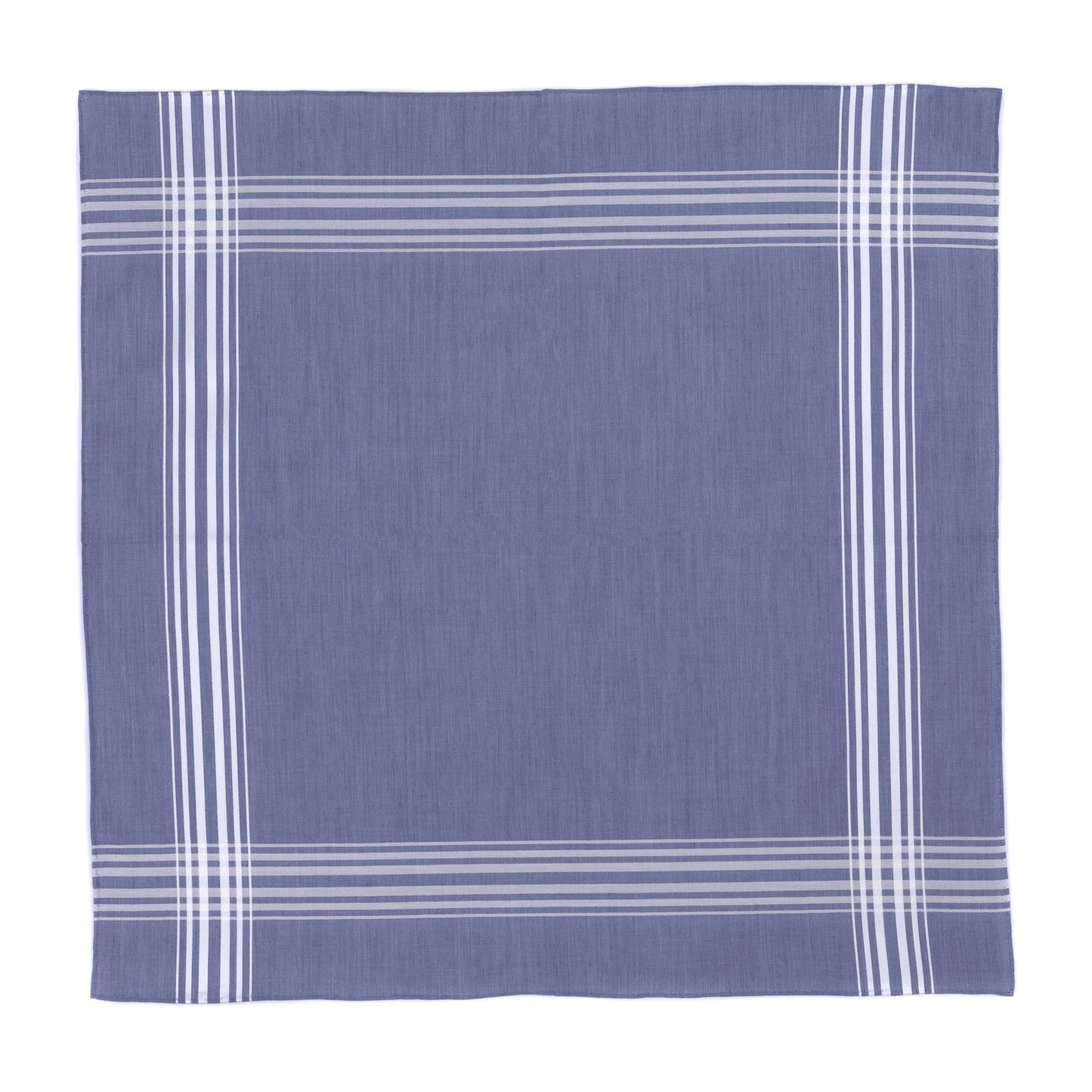 Striped Cotton Pocket Square in Light Blue