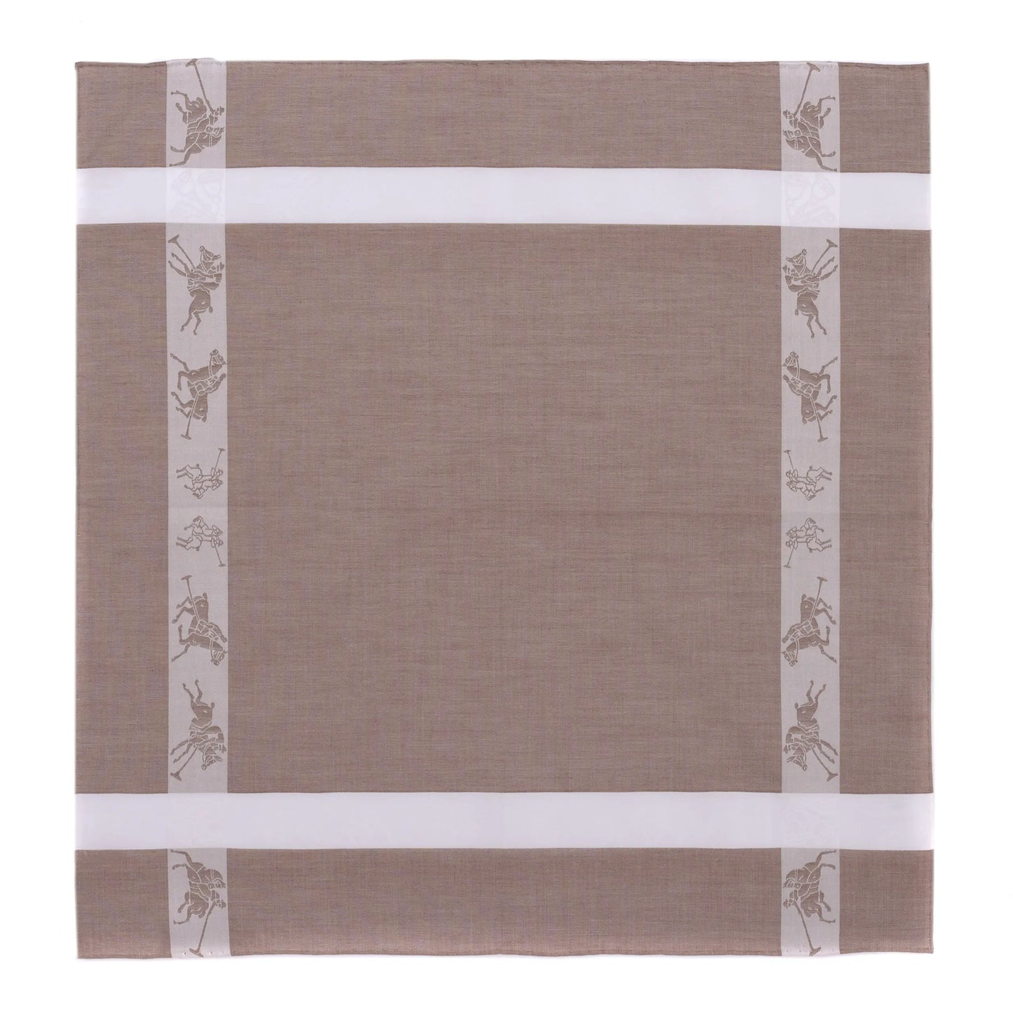 Printed Cotton Pocket Square in Brown