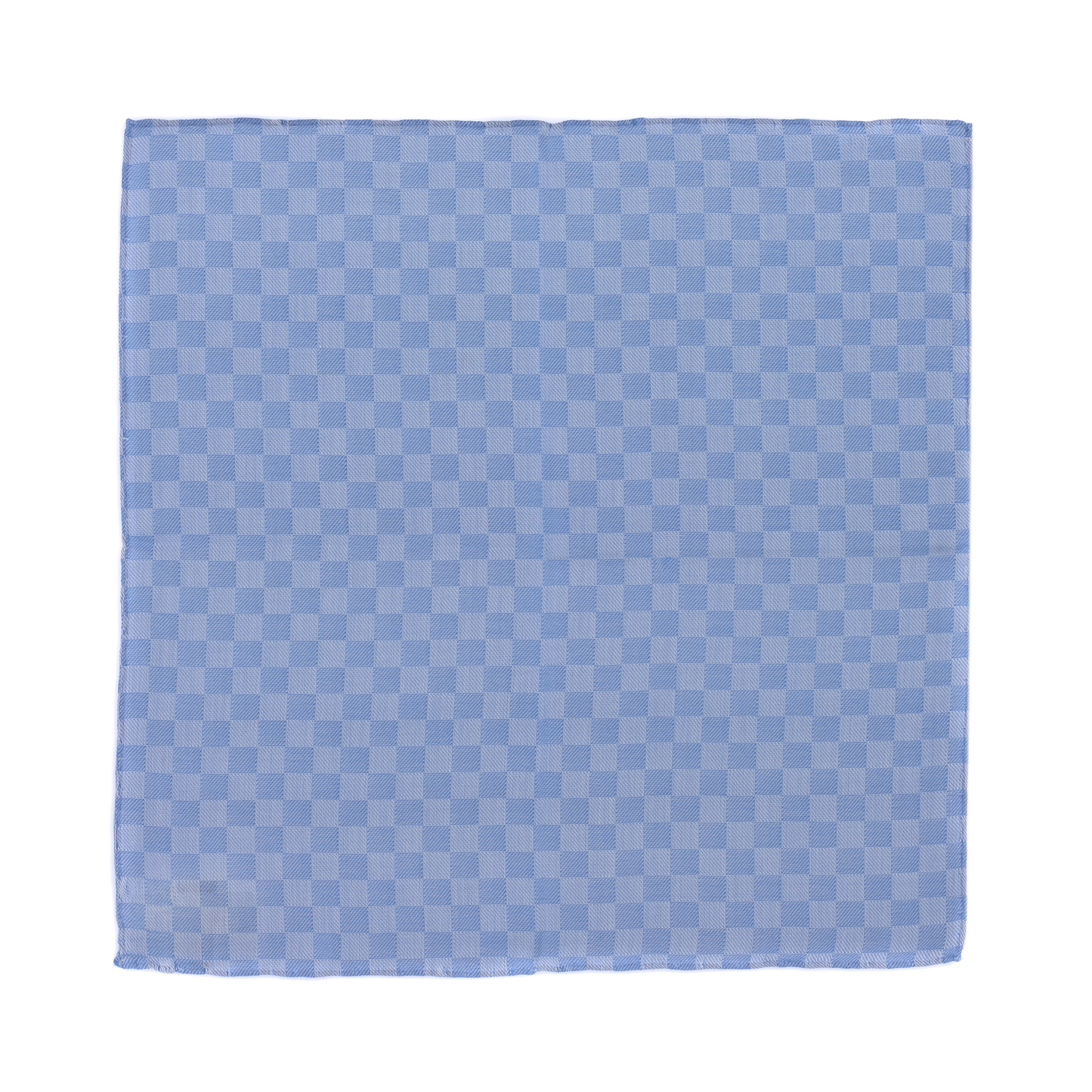 Checked Silk and Cotton-Blend Pocket Square in Light Blue