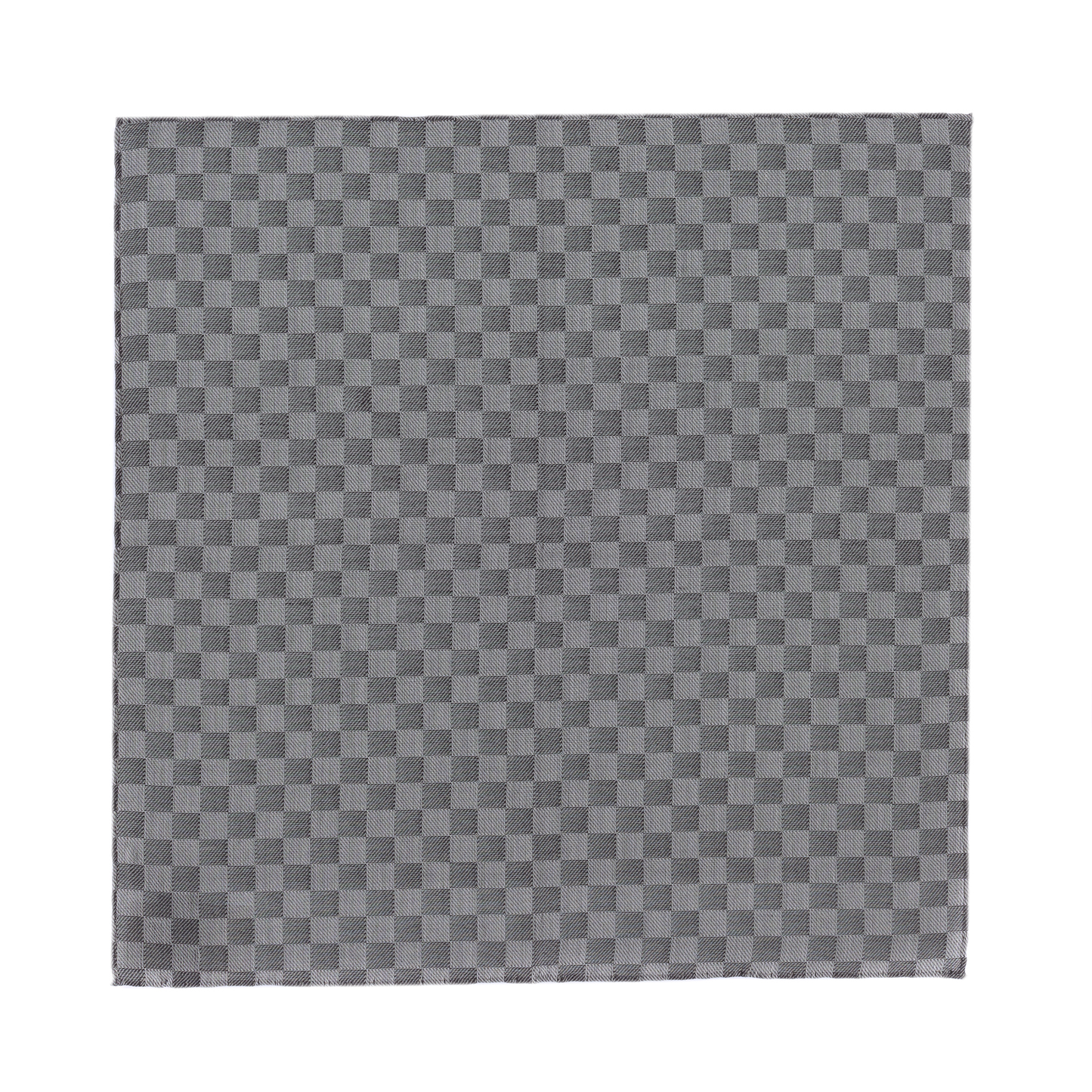 Checked Silk and Cotton-Blend Pocket Square in Anthracite