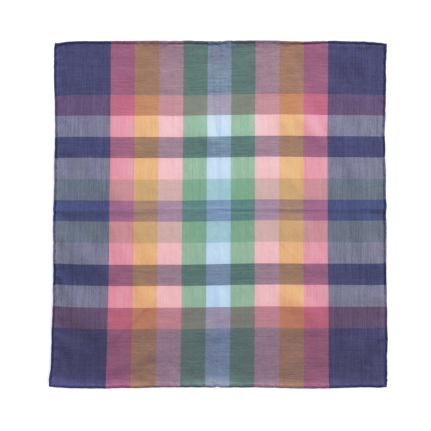 Checked Multicolor Cotton Pocket Square