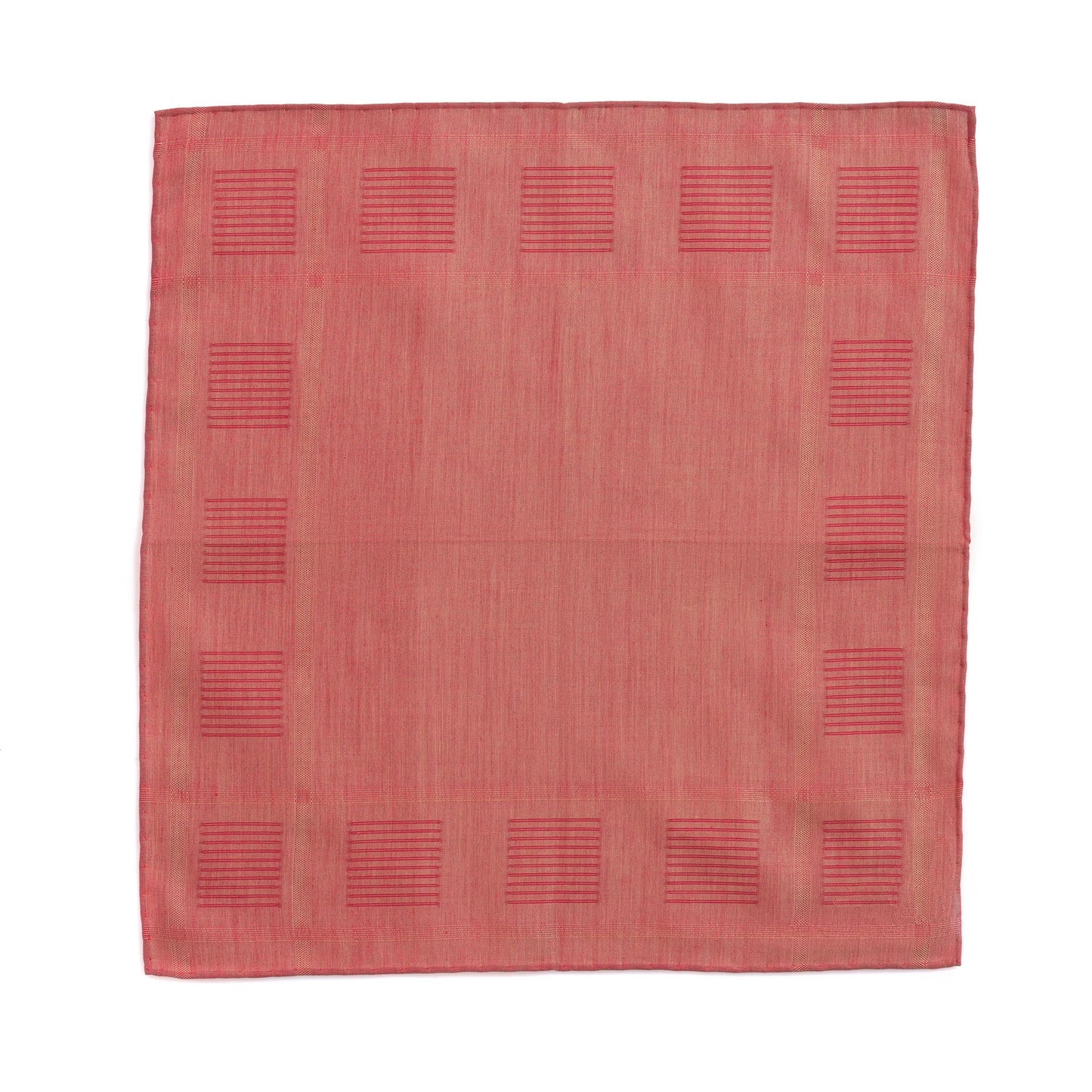 Cotton Pocket Square in Peach Orange