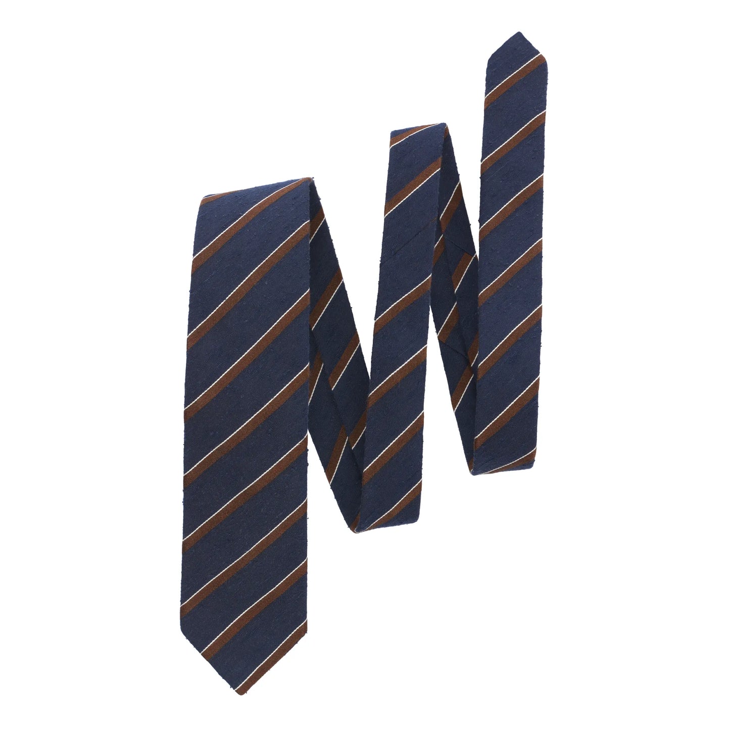 Regimental Shantung Silk Tie in Blue