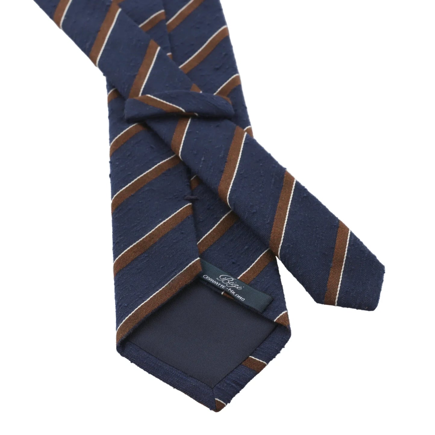 Regimental Shantung Silk Tie in Blue