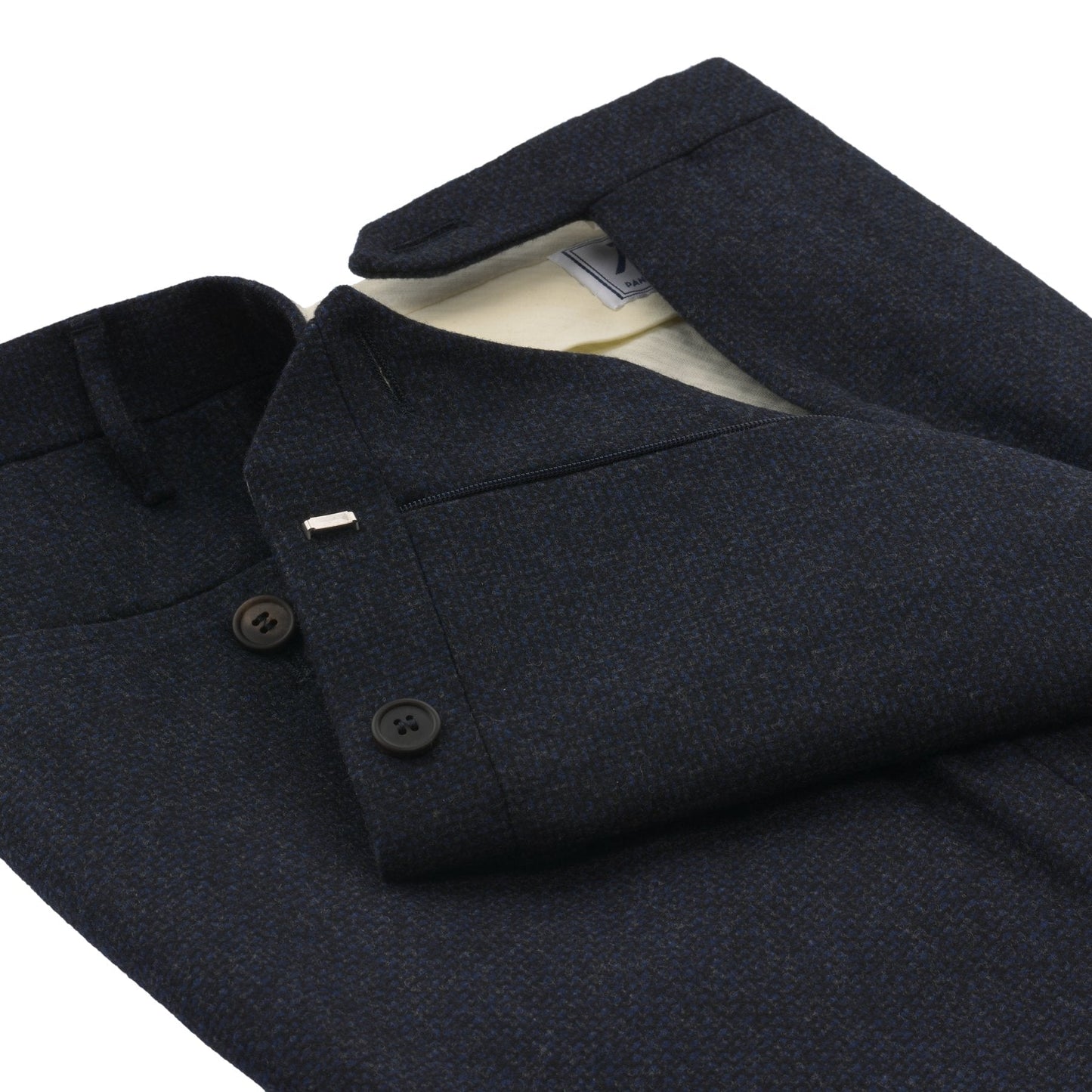 Rota Slim-Fit Virgin Wool Trousers in Dark Blue Melange - SARTALE
