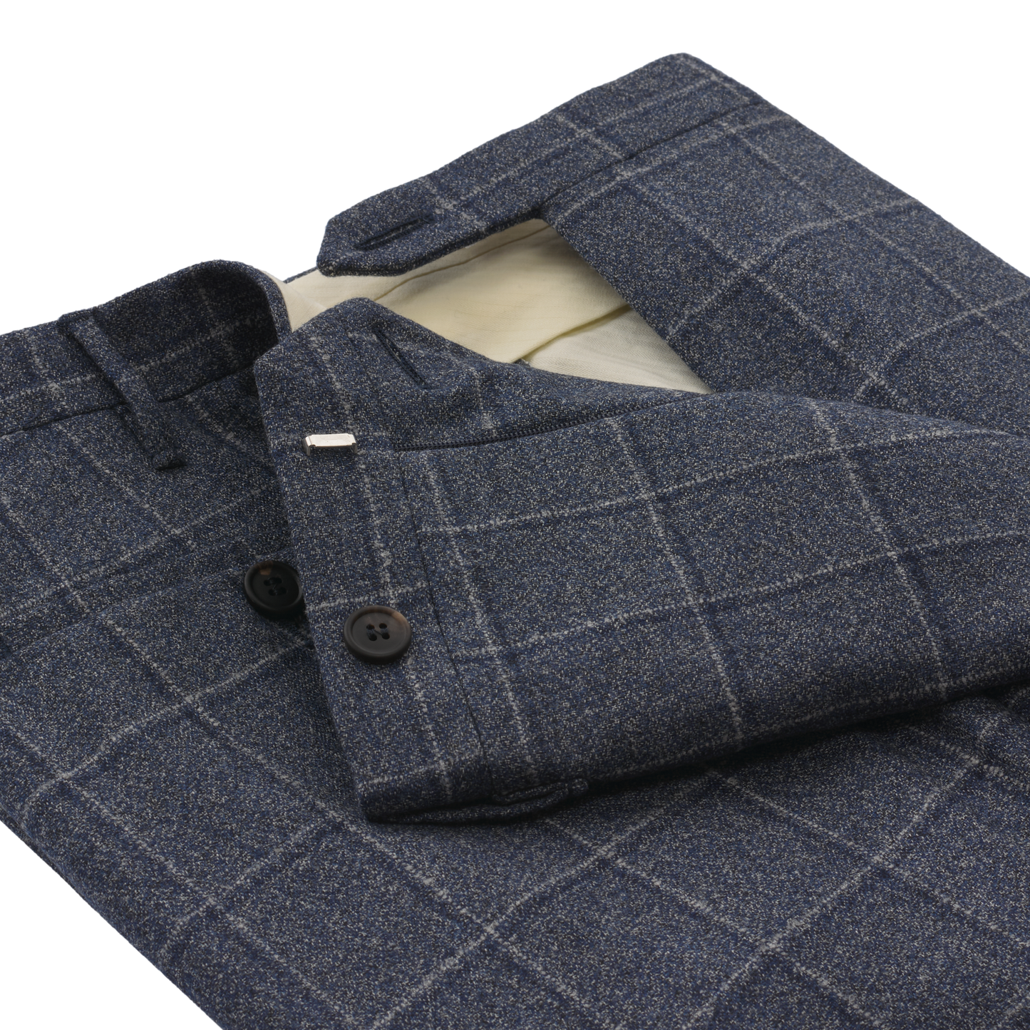 Rota Slim-Fit Windowpane Virgin Wool Windowpane Trousers in Blue - SARTALE