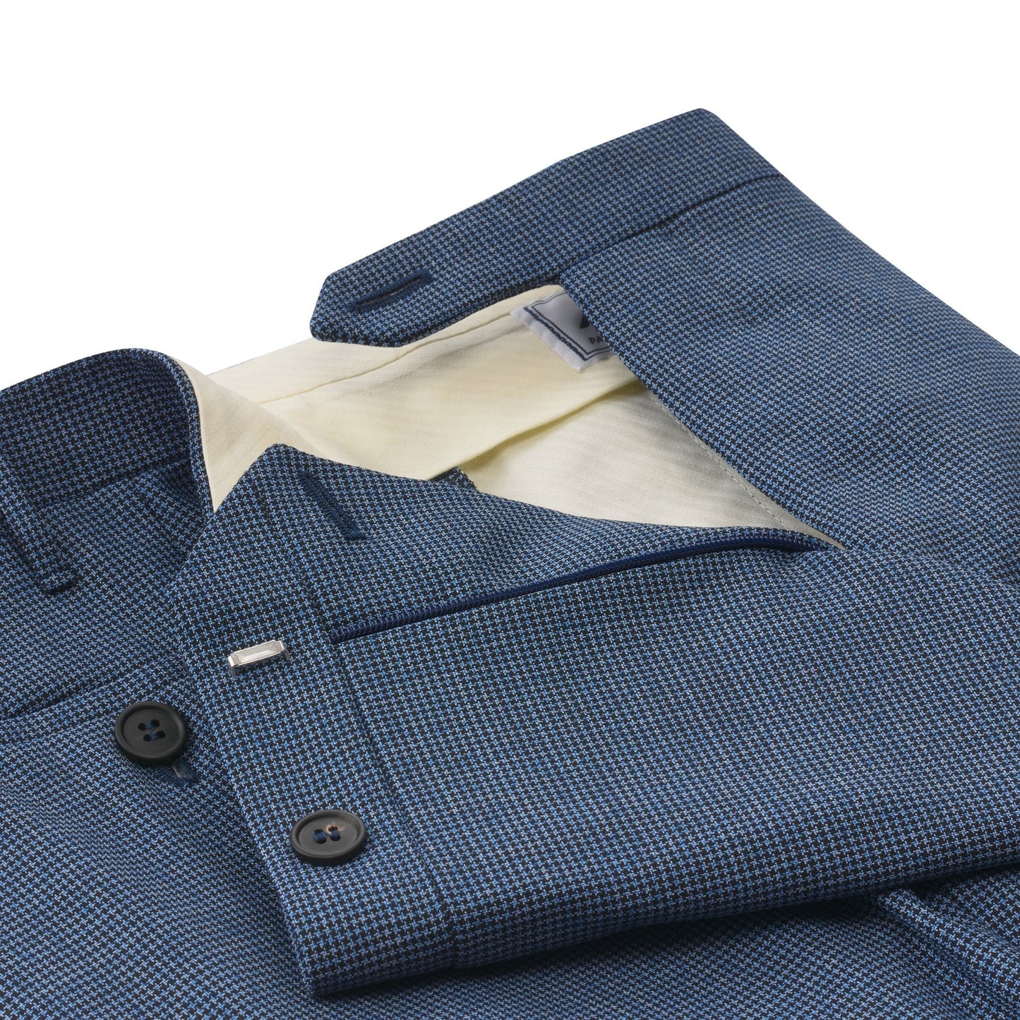 Rota Regular-Fit Puppytooth Classic Virgin Wool Trousers in Light Blue - SARTALE