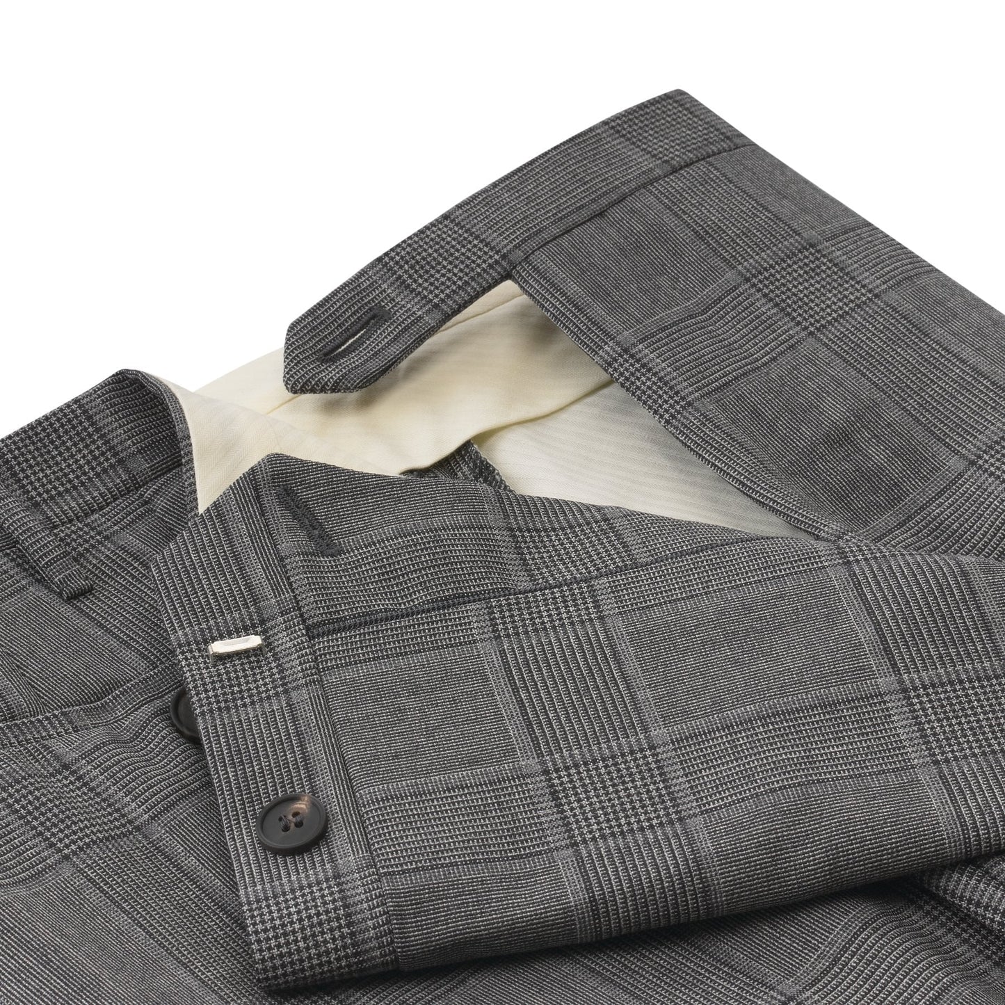 Rota Regular-Fit Virgin Wool Checked Trousers in Grey - SARTALE