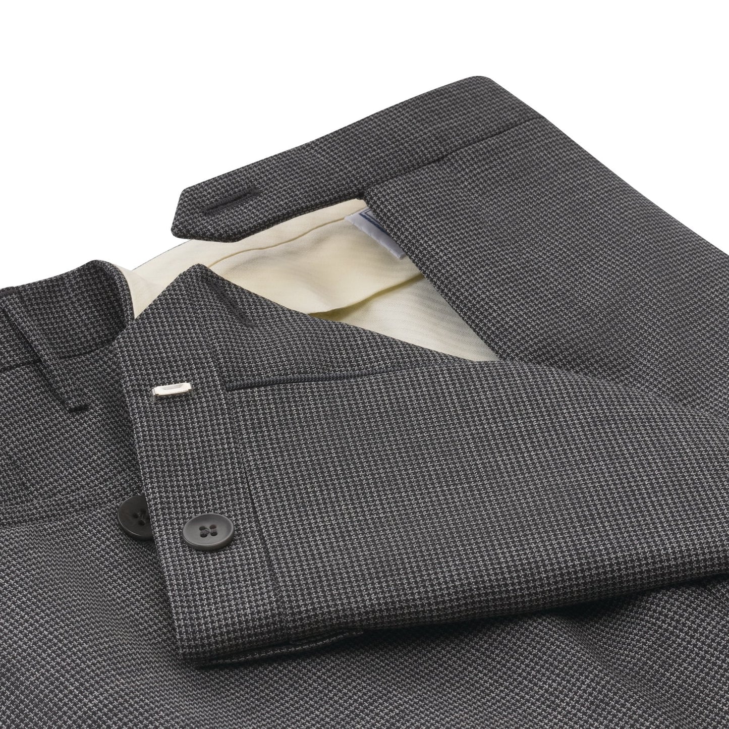 Rota Regular-Fit Puppytooth Classic Virgin Wool Trousers in Grey - SARTALE