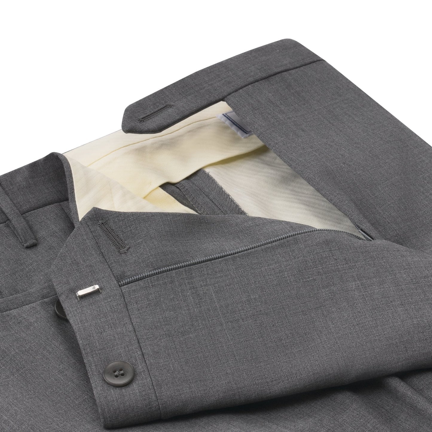 Rota Regular-Fit Classic Virgin Wool Trousers in Grey - SARTALE