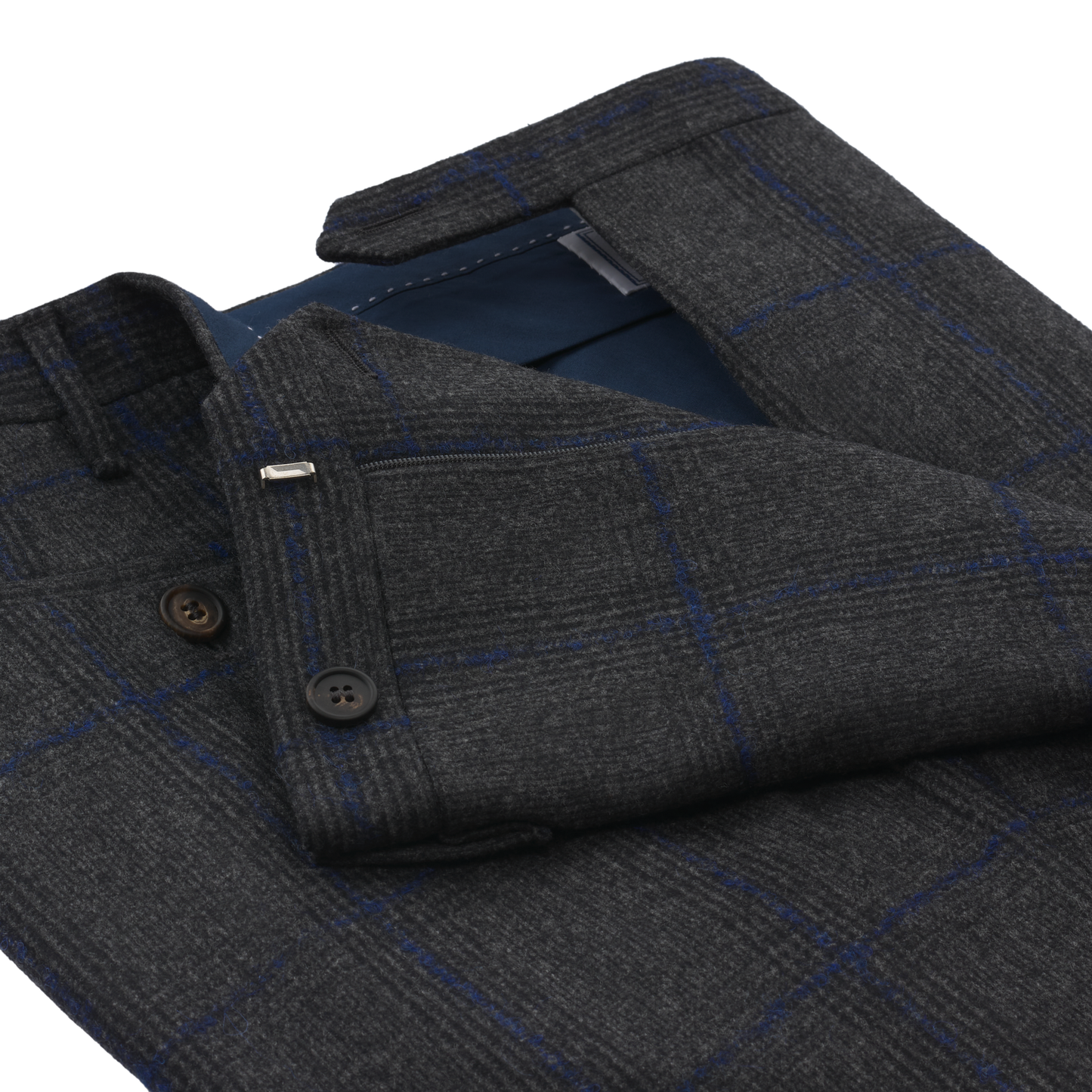 Rota Regular-Fit Windowpane Virgin Wool Trousers In Dark Grey - SARTALE