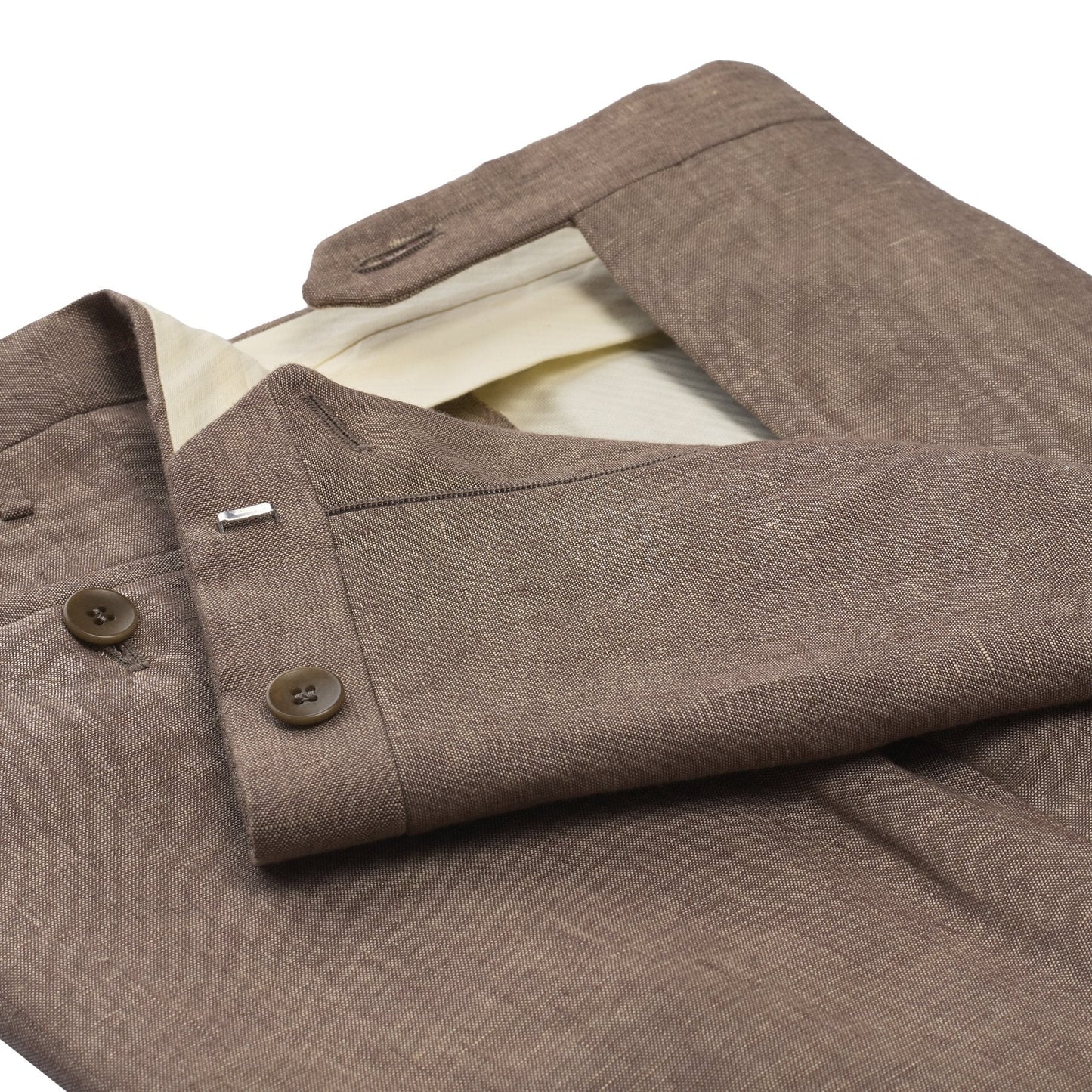 Rota Slim-Fit Linen Trousers in Brown - SARTALE