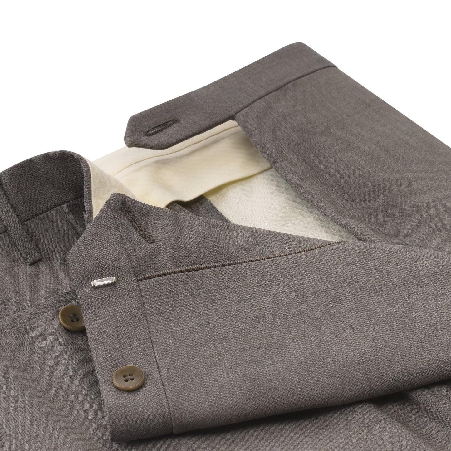 Rota Regular-Fit Classic Wool Trousers in Light Brown - SARTALE