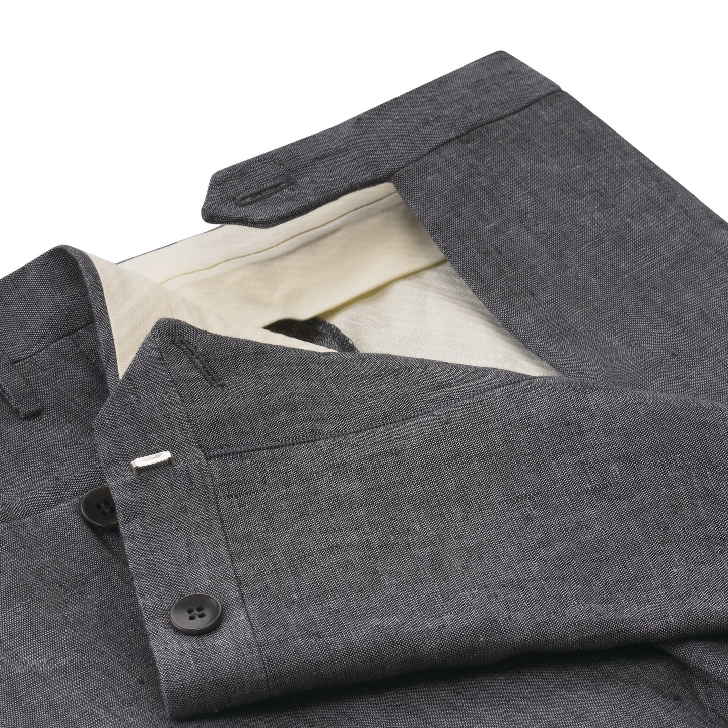 Rota Regular-Fit Linen Trousers in Grey - SARTALE