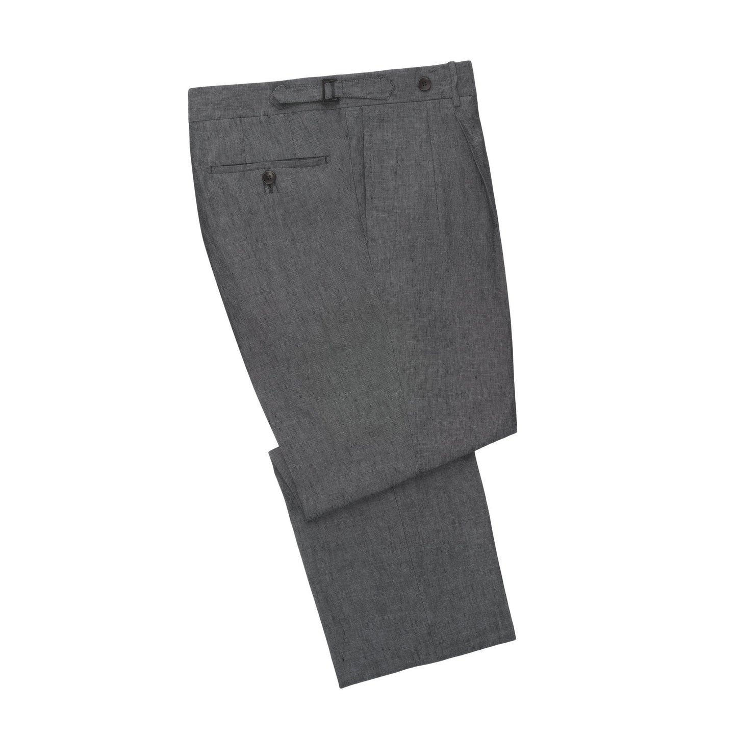 Rota Regular-Fit Pleated Linen Trousers with Buckle Waist Adjusters - SARTALE