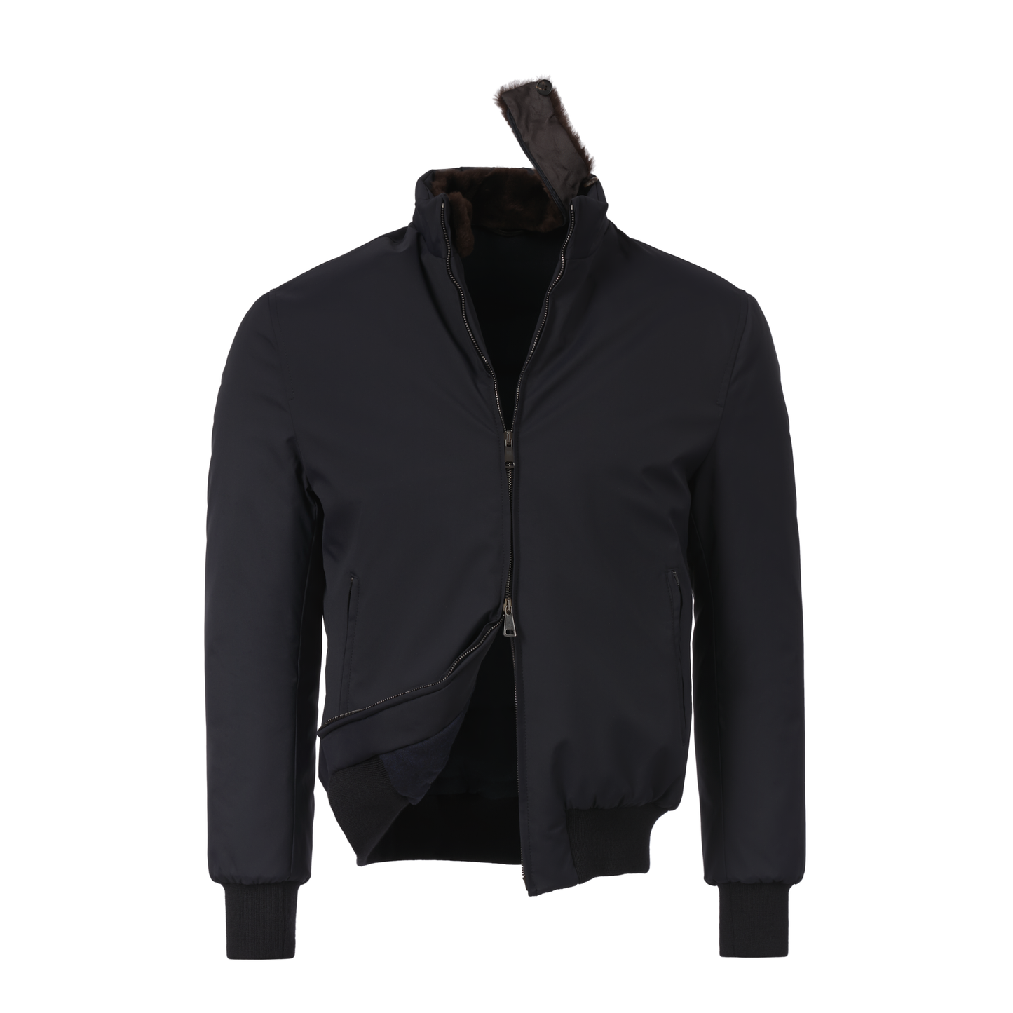 Alfredo Rifugio Down Bomber Jacket with Fur Collar - SARTALE