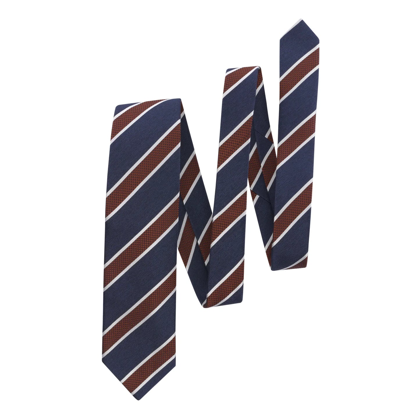 Regimental Lined Silk Tie in Blue and Red