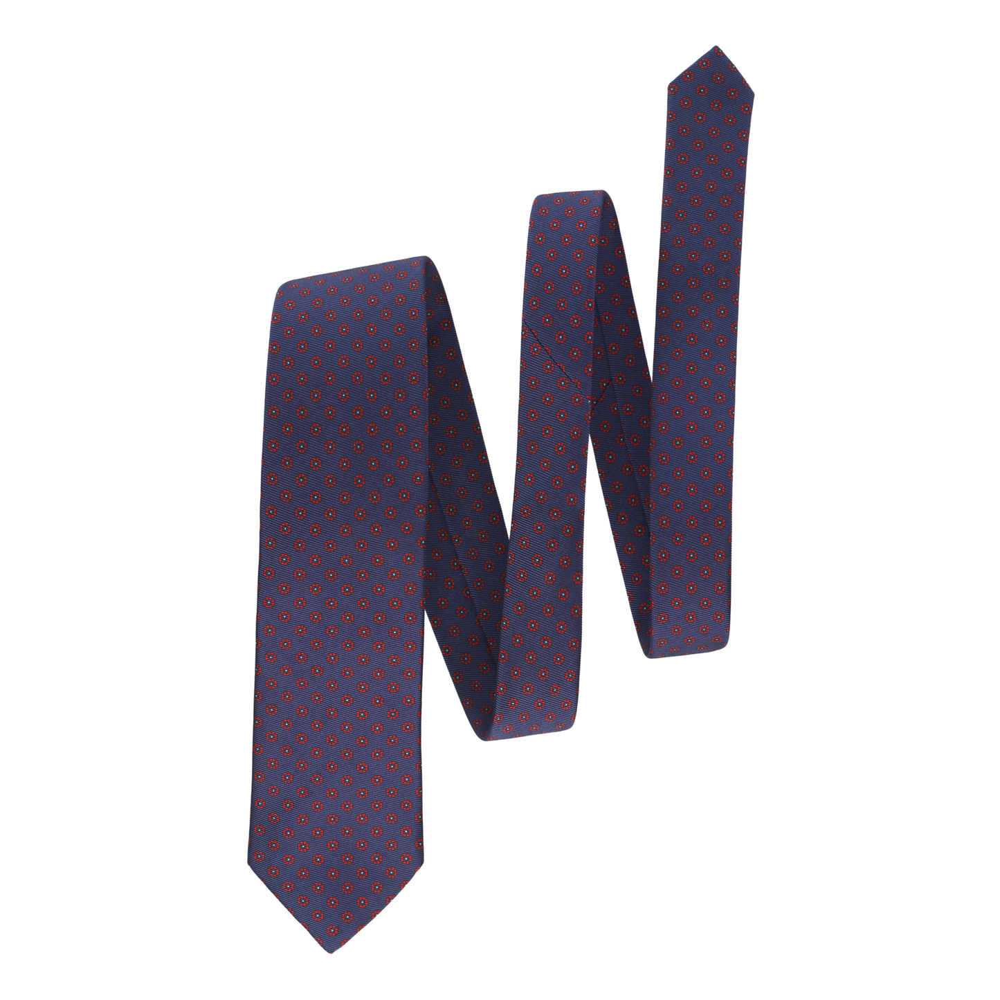 Woven Silk Lined Tie with Flower Design