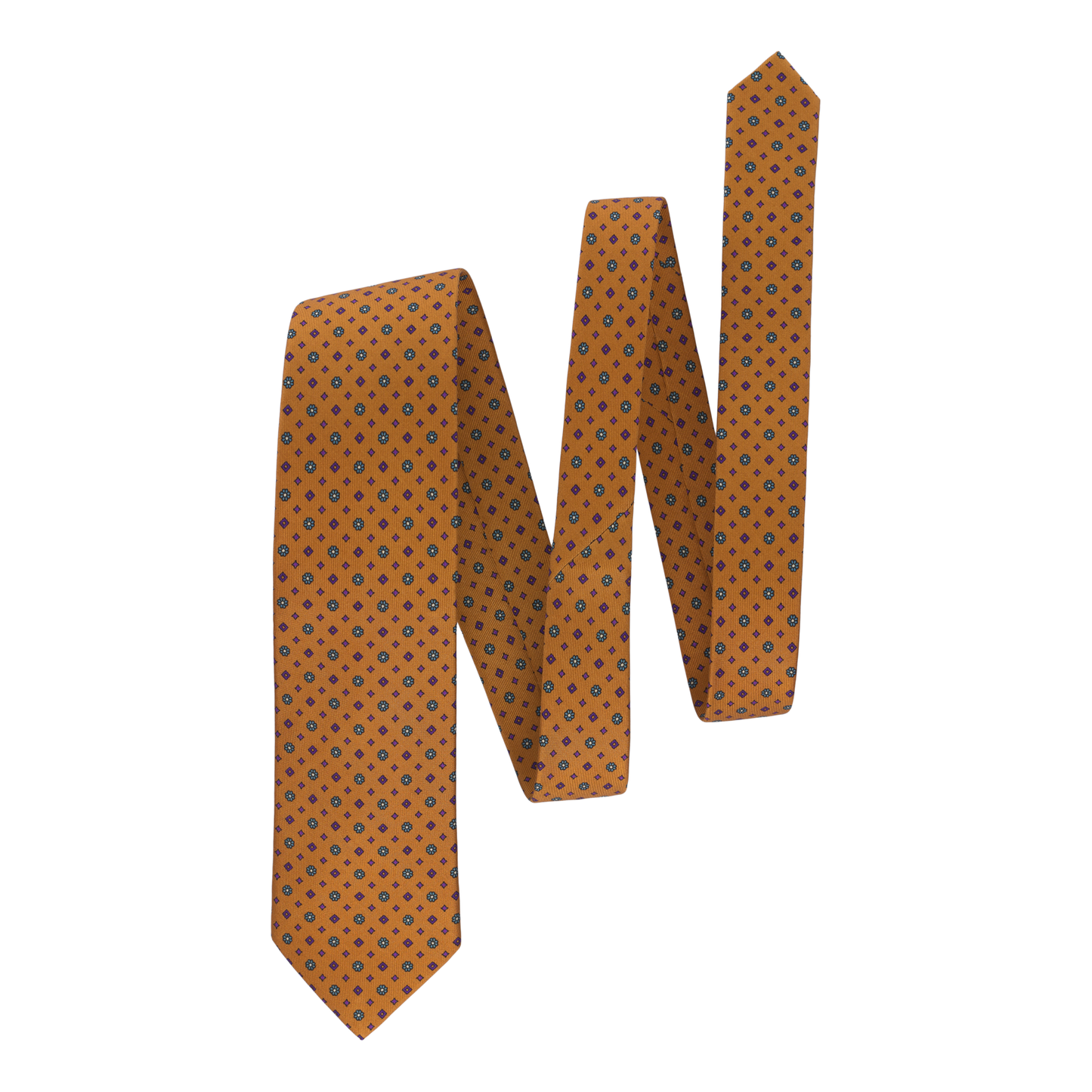 Orange Printed Lined Tie