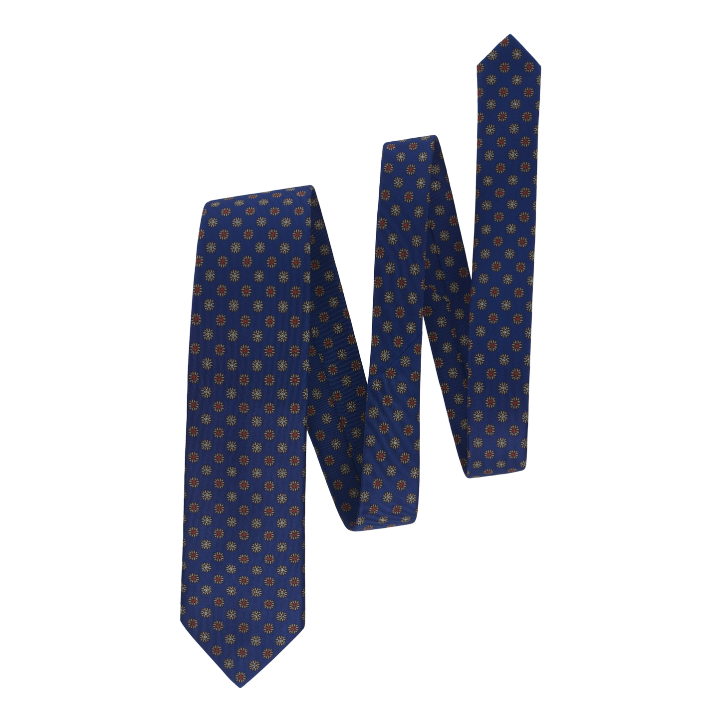 Silk Printed Blue Tie with Design