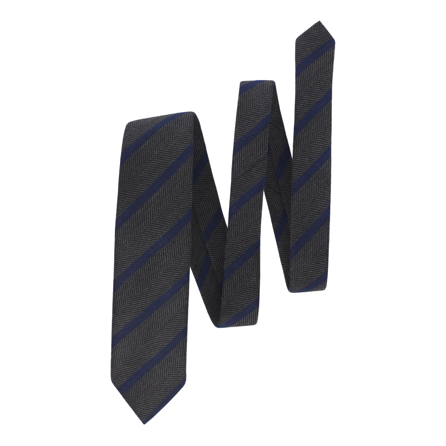 Regimental Herringbone Tie in Green and Blue