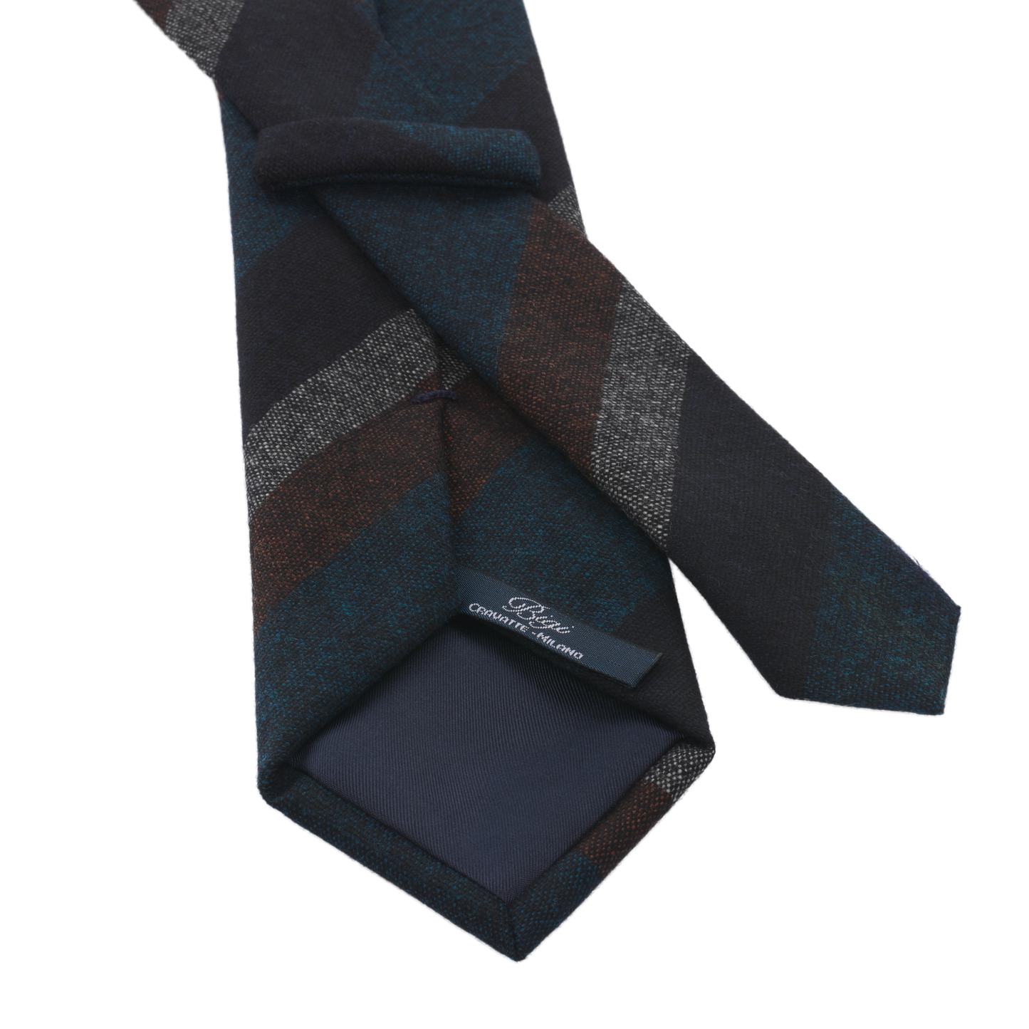 Regimental Wool Tie in Dark Blue, Red and White