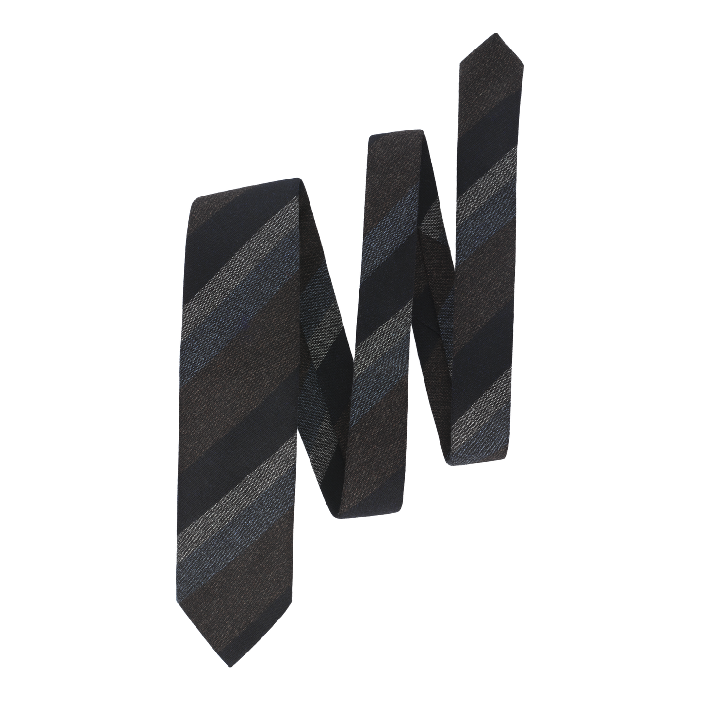 Regimental Wool Tie in Brown, Blue and White