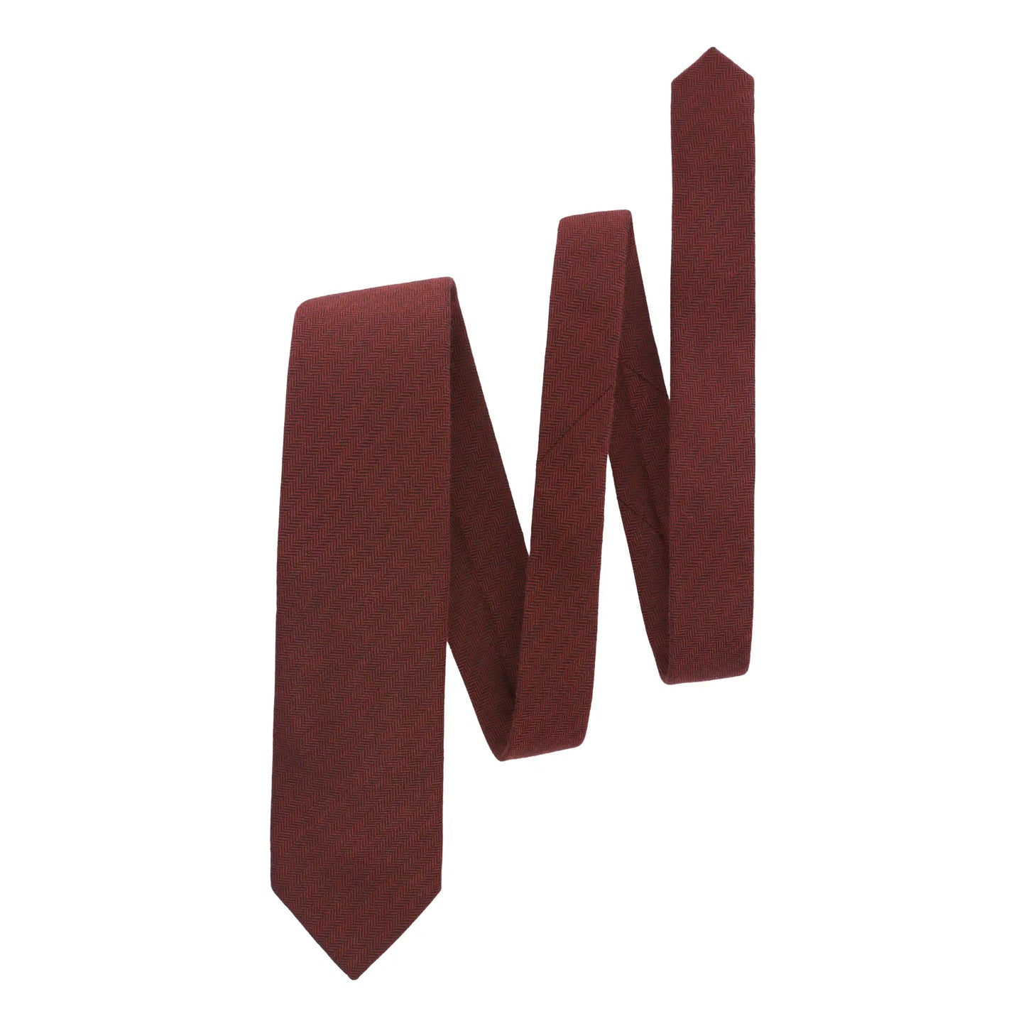 Herringbone Cashmere Tie in Red