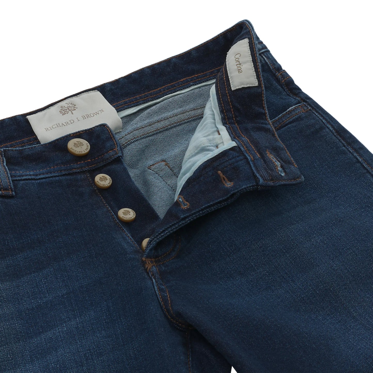 Slim-Fit Cotton Jeans in Blue